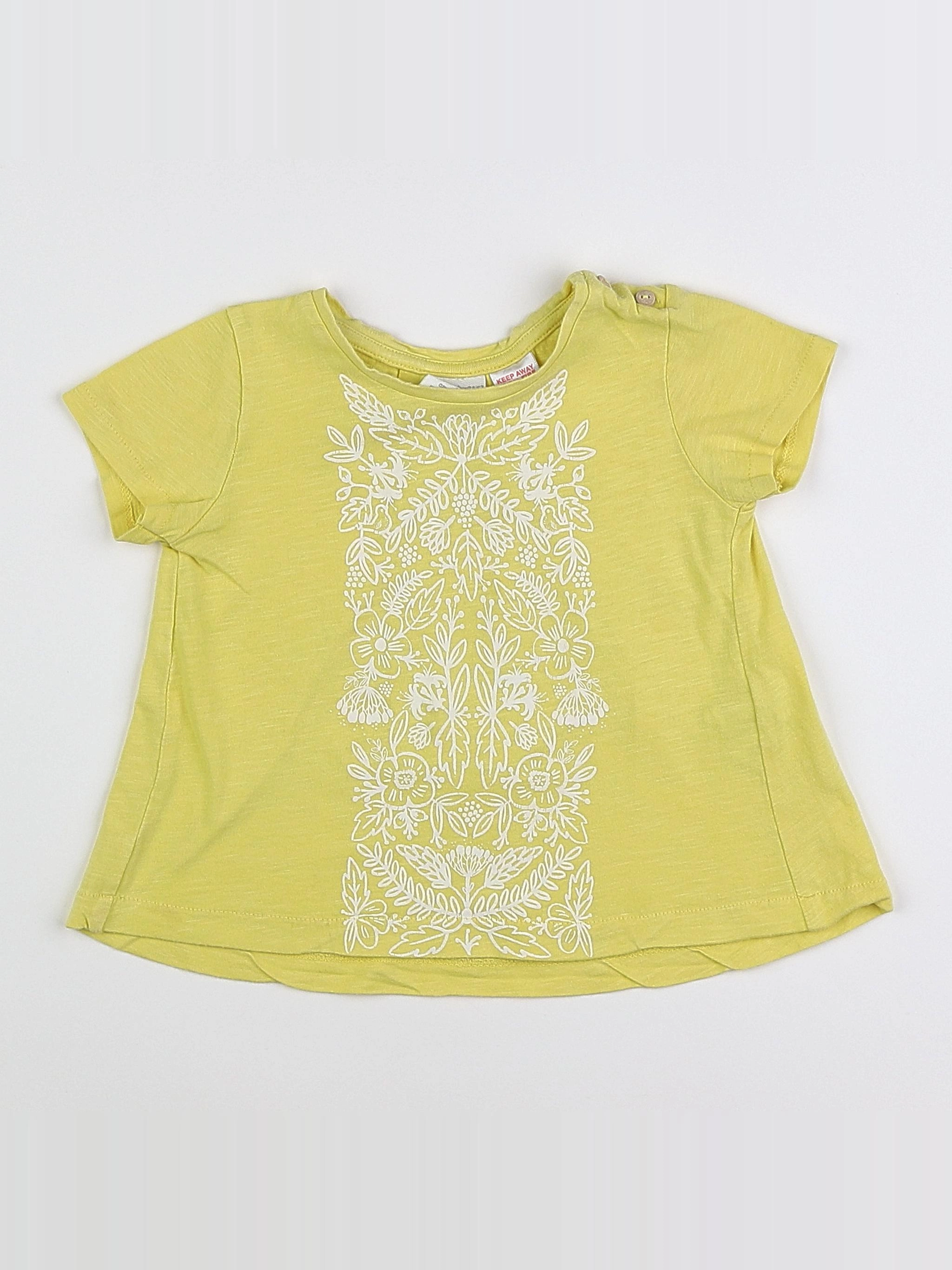 Zara - tee-shirt jaune - 12/18 mois