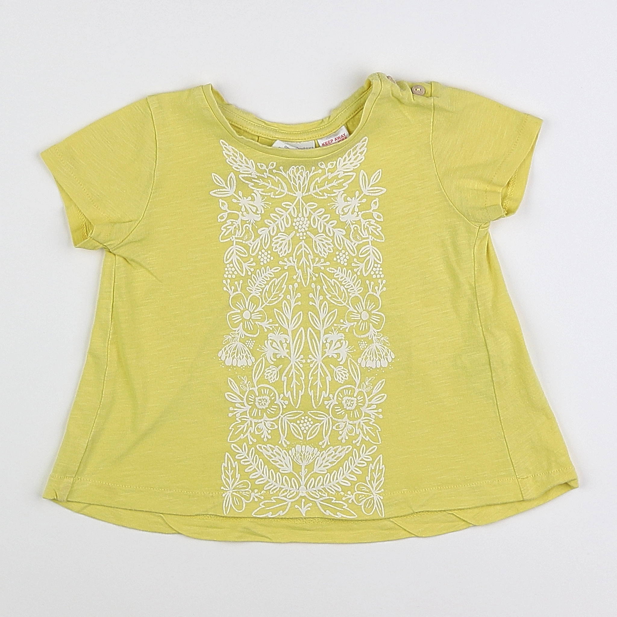 Zara - tee-shirt jaune - 12/18 mois