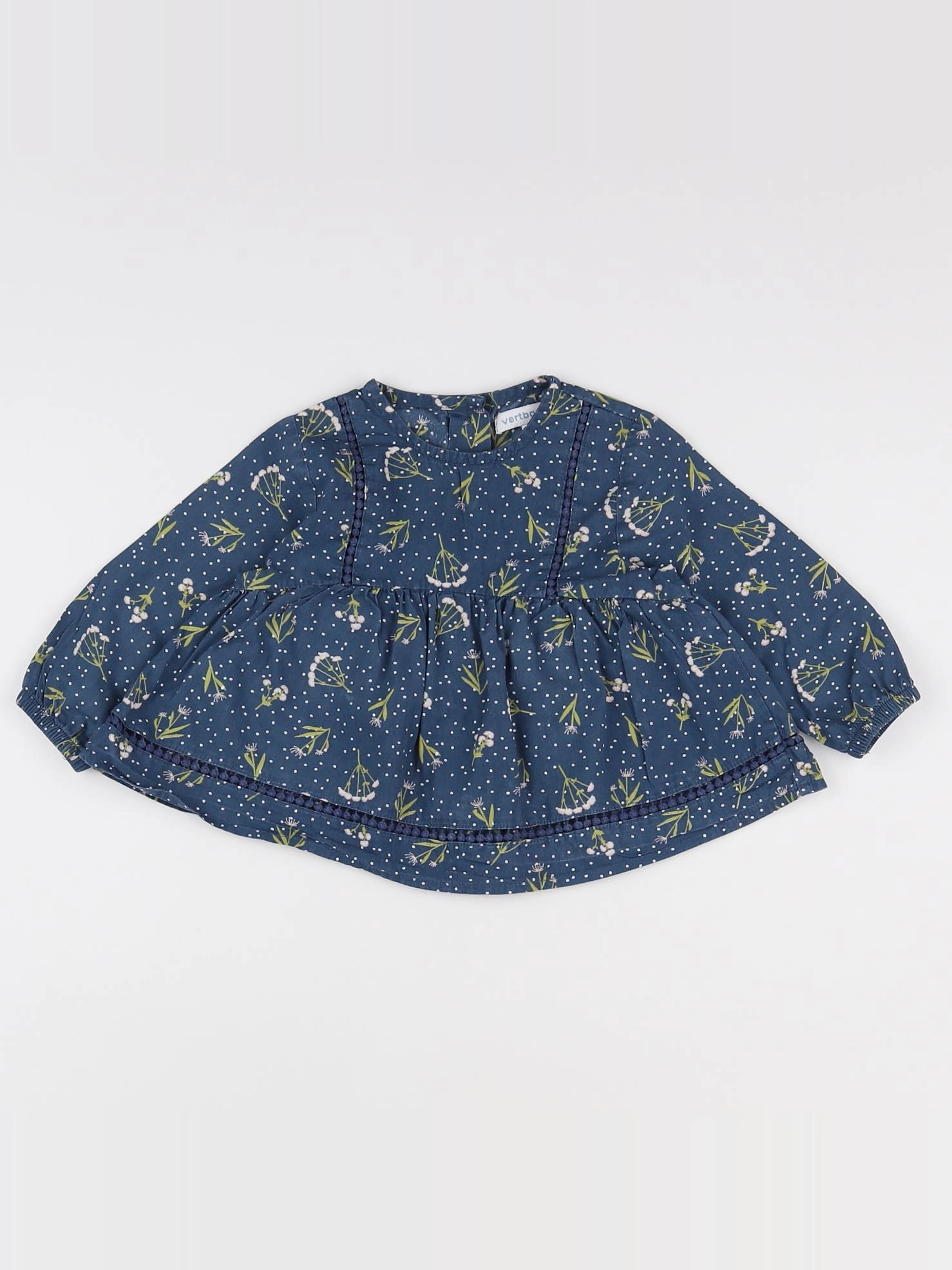 Vertbaudet - blouse bleu - 9 mois