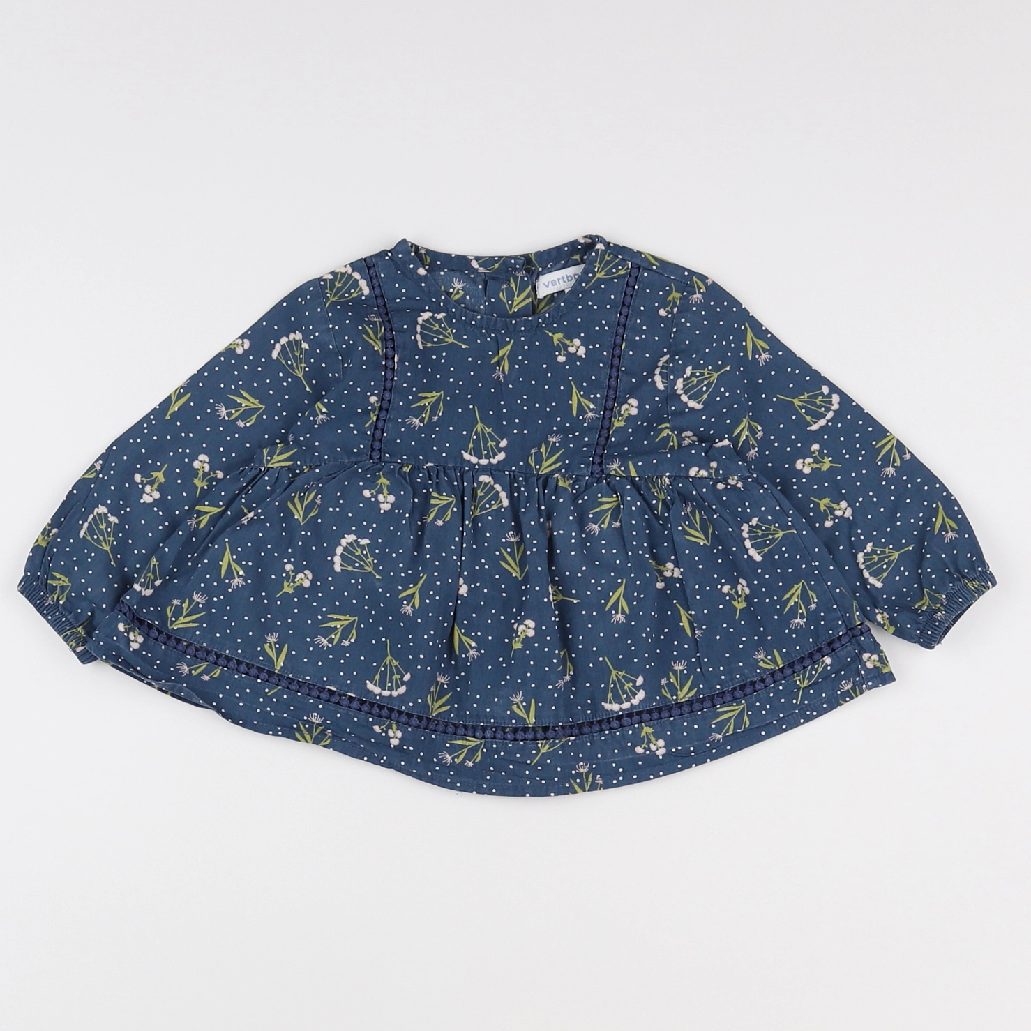 Vertbaudet - blouse bleu - 9 mois
