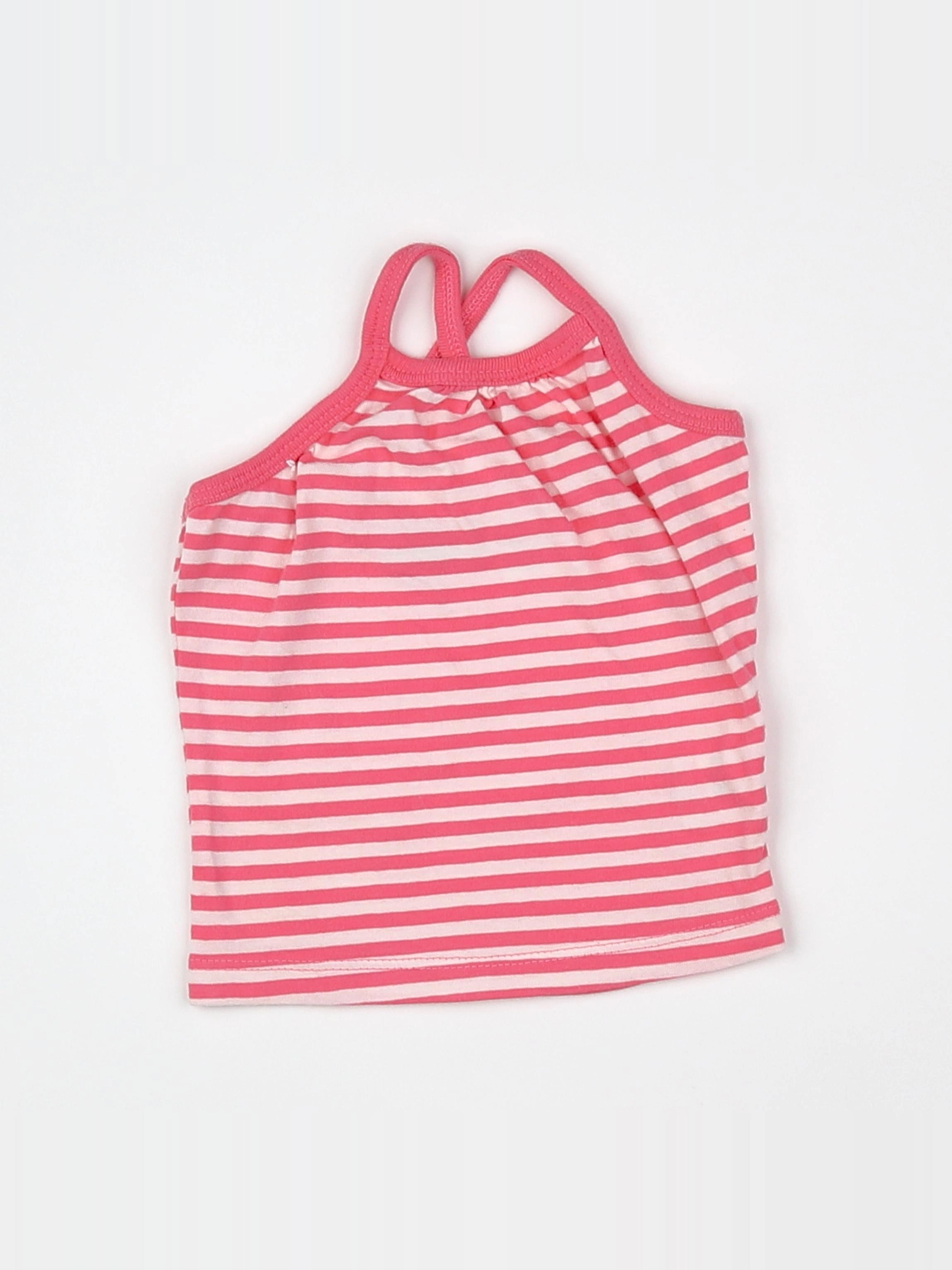 La Redoute - débardeur blanc, rose - 9 mois