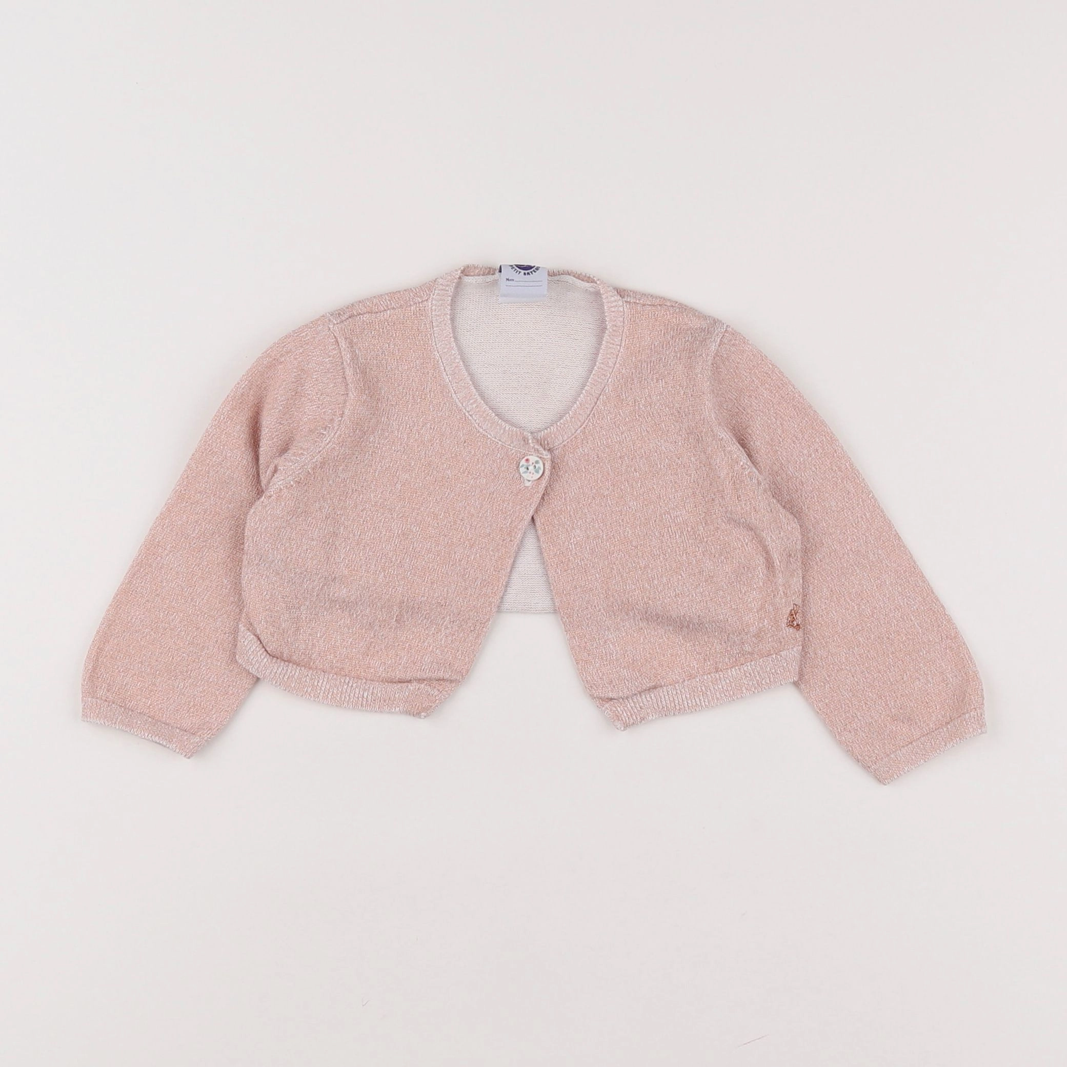 Petit Bateau - gilet rose - 12 mois