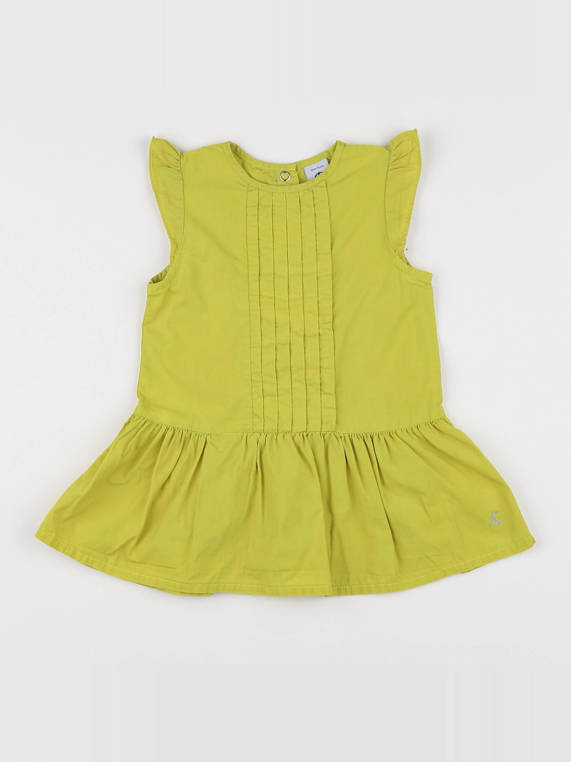 Petit Bateau - robe jaune - 12 mois