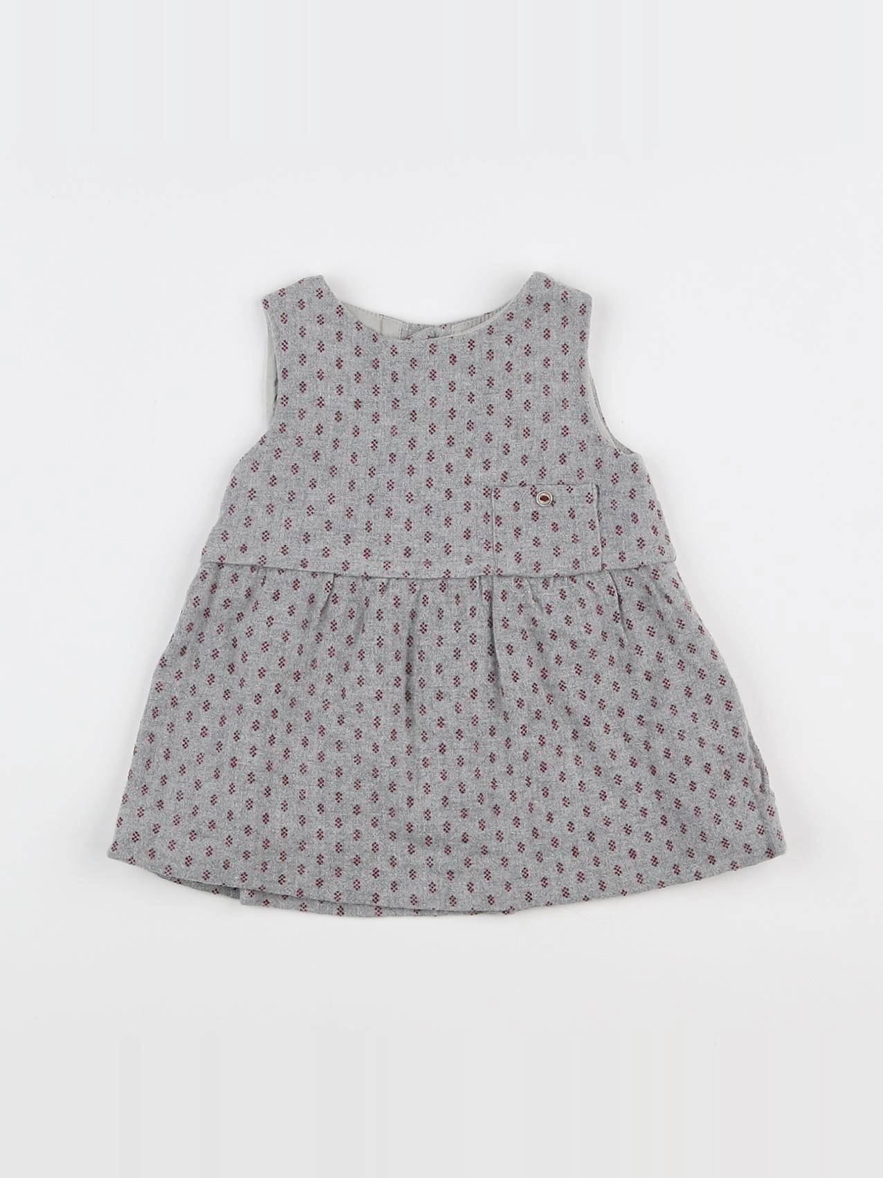 Zara - robe gris - 6/9 mois