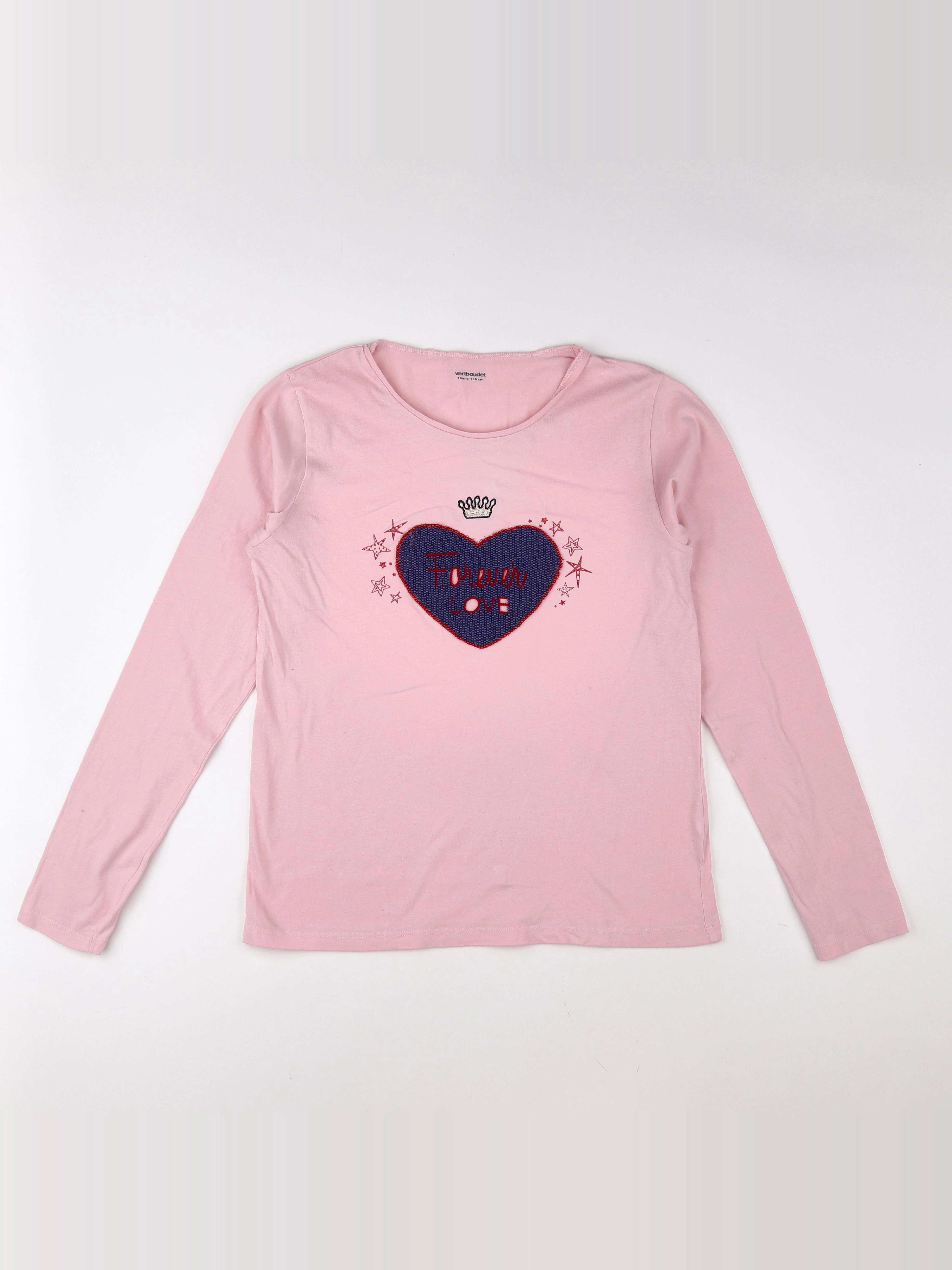 Vertbaudet - tee-shirt rose - 14 ans
