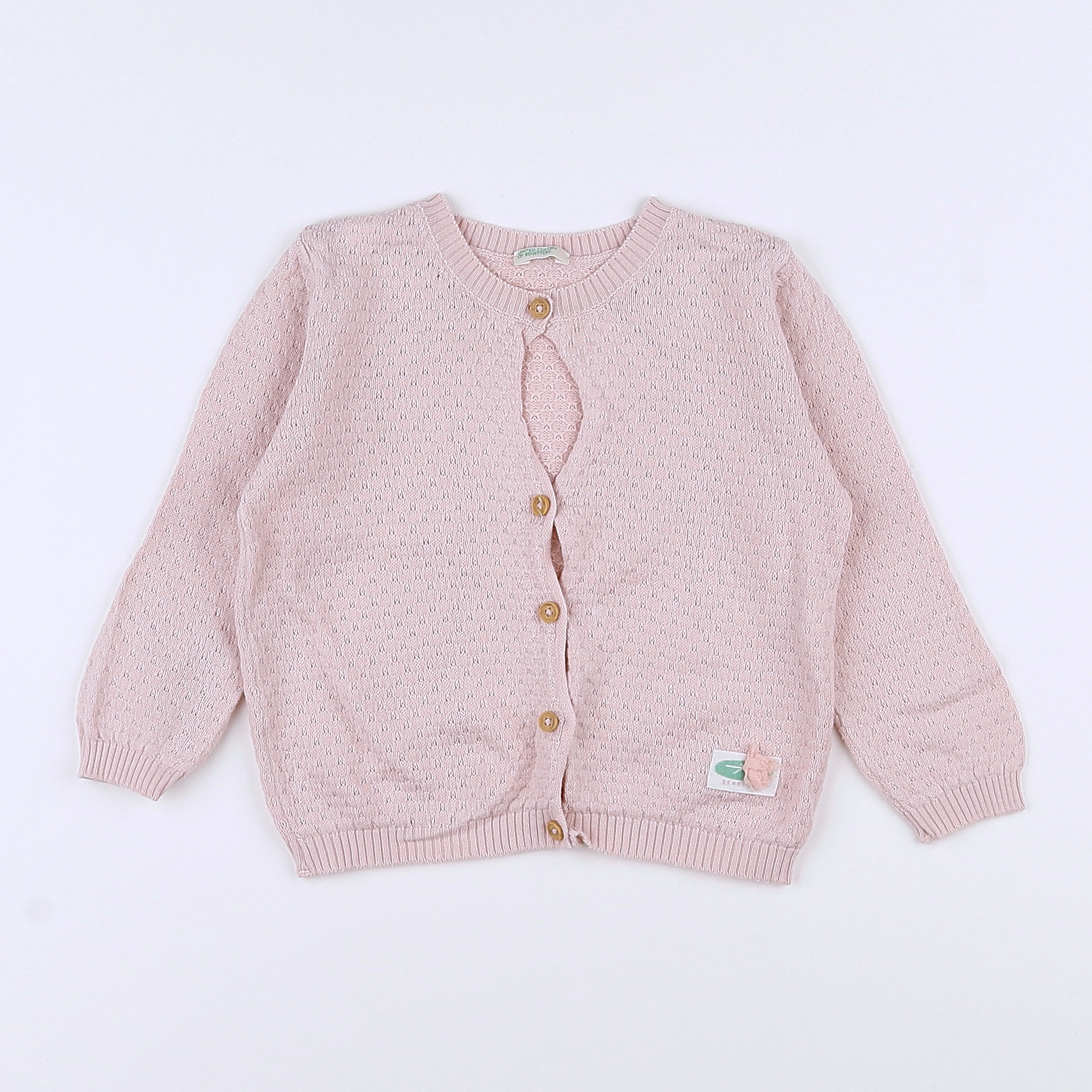 Benetton - gilet rose - 9/12 mois