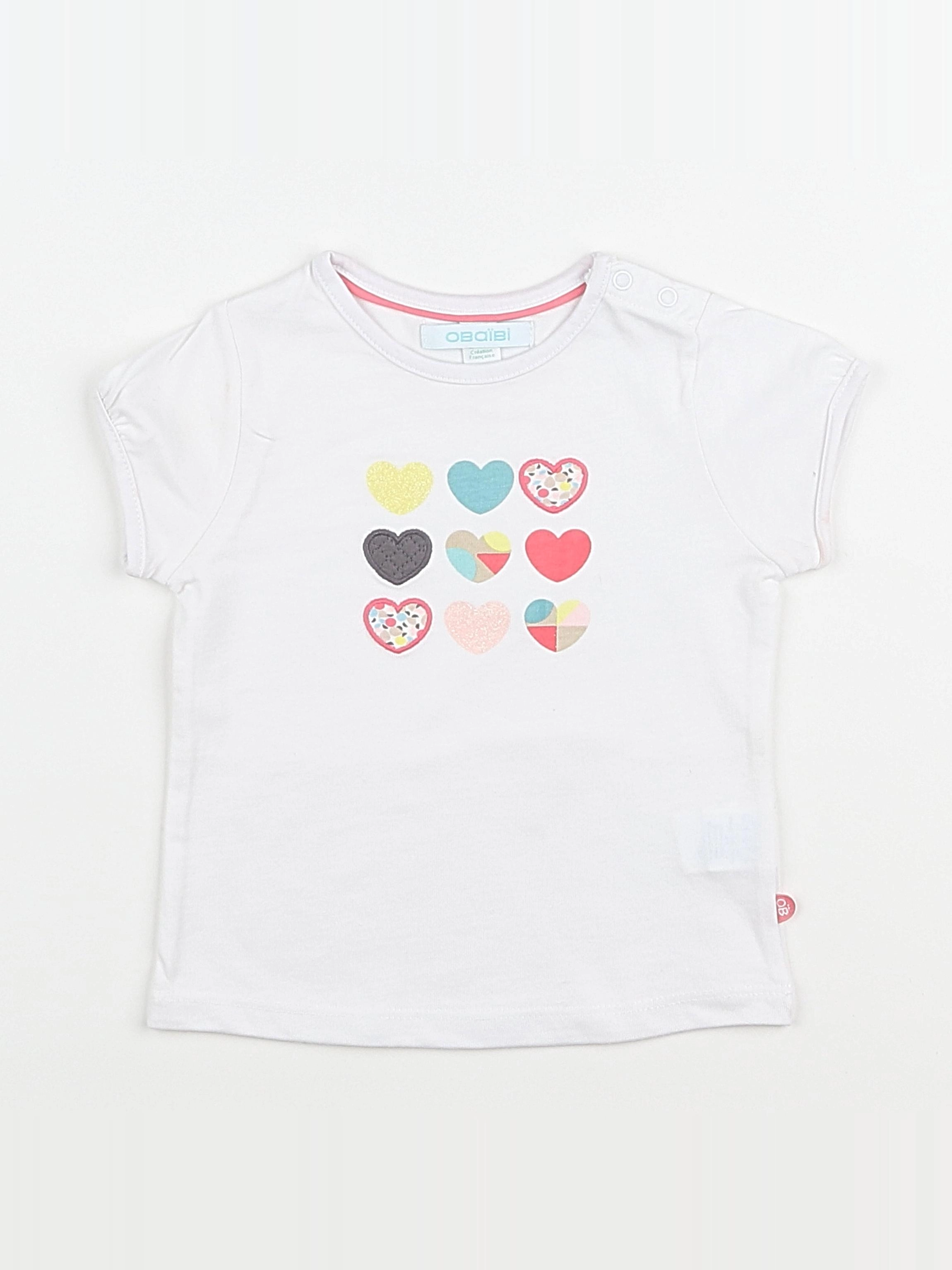 Obaïbi - tee-shirt multicolore - 6 mois