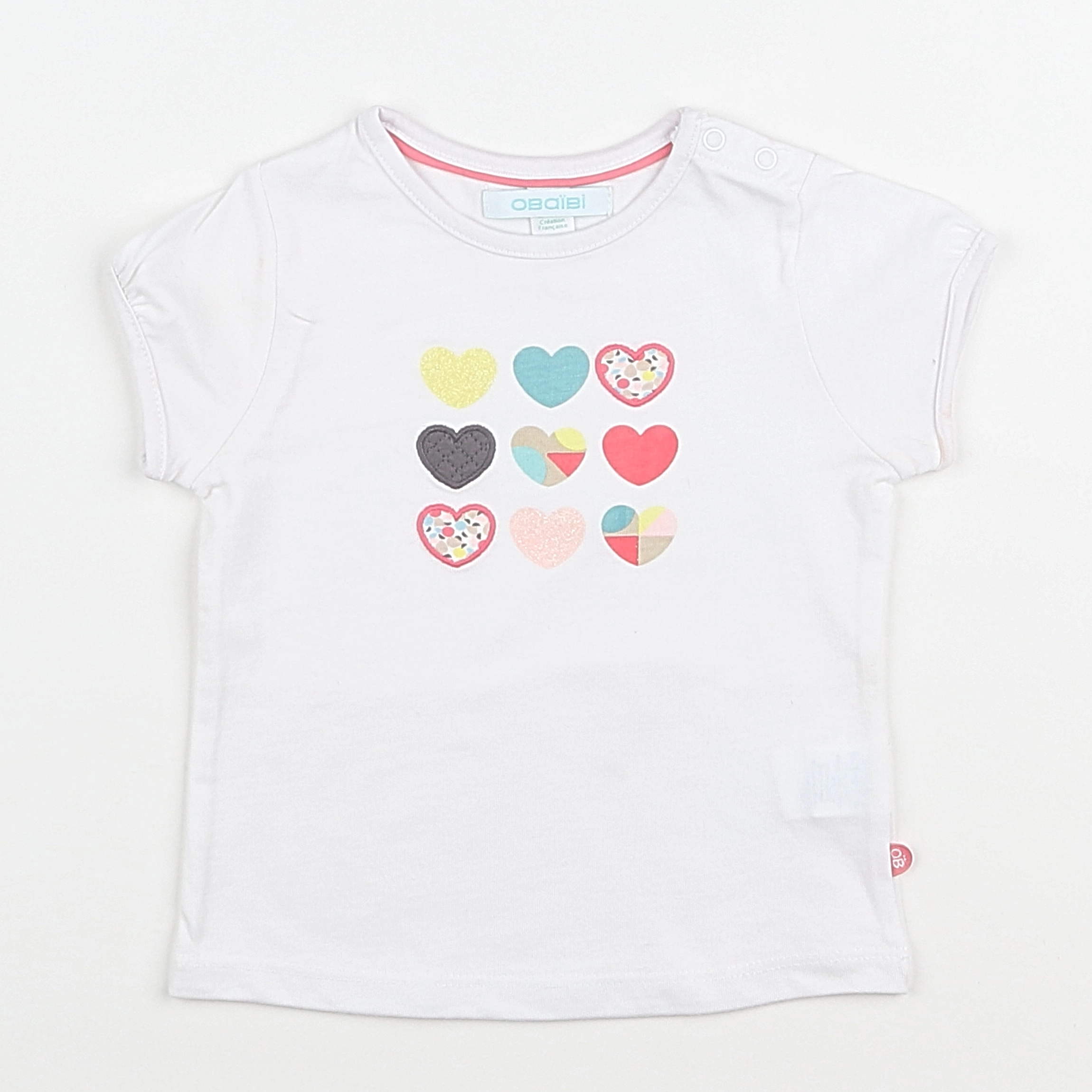 Obaïbi - tee-shirt multicolore - 6 mois