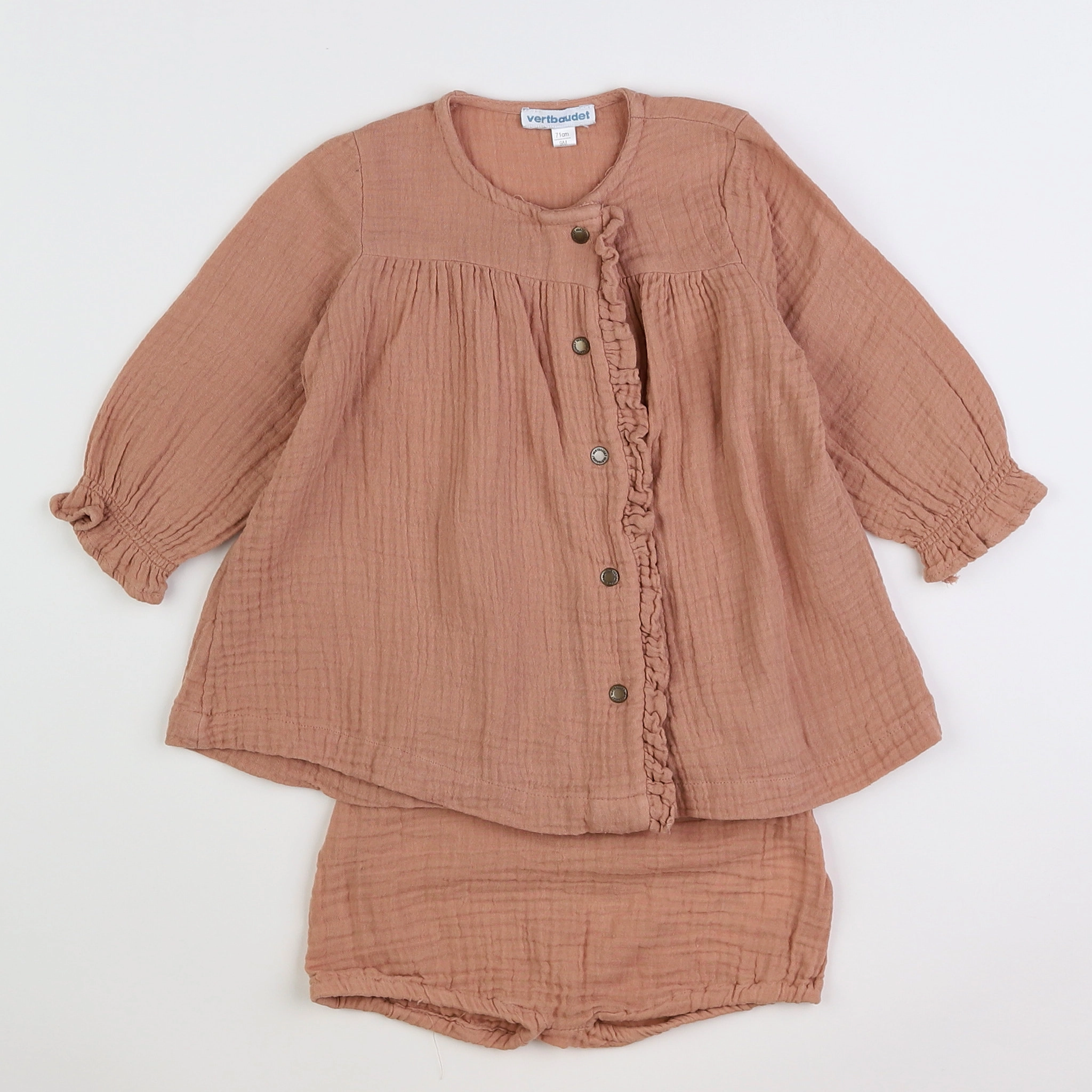 Vertbaudet - robe marron - 9 mois