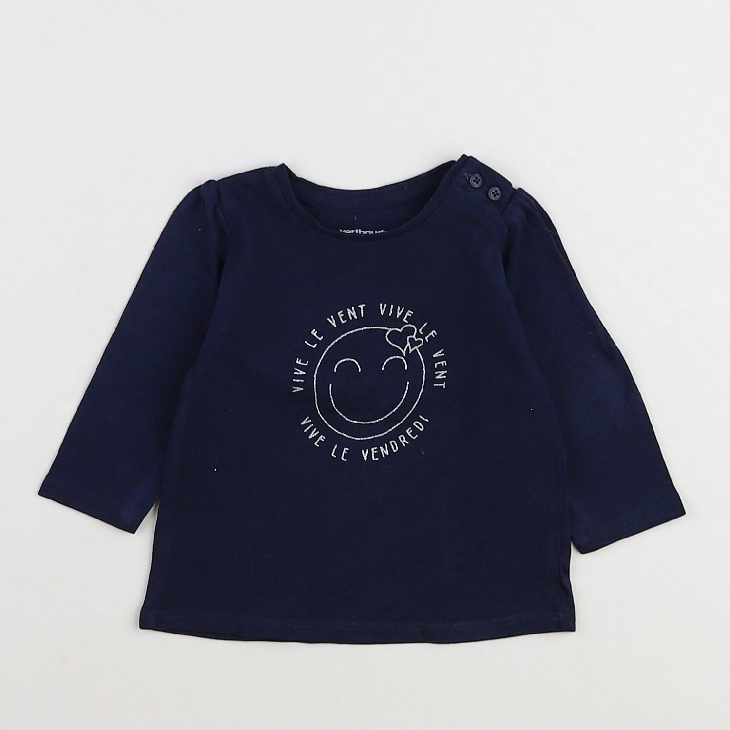 Vertbaudet - tee-shirt bleu - 3 mois