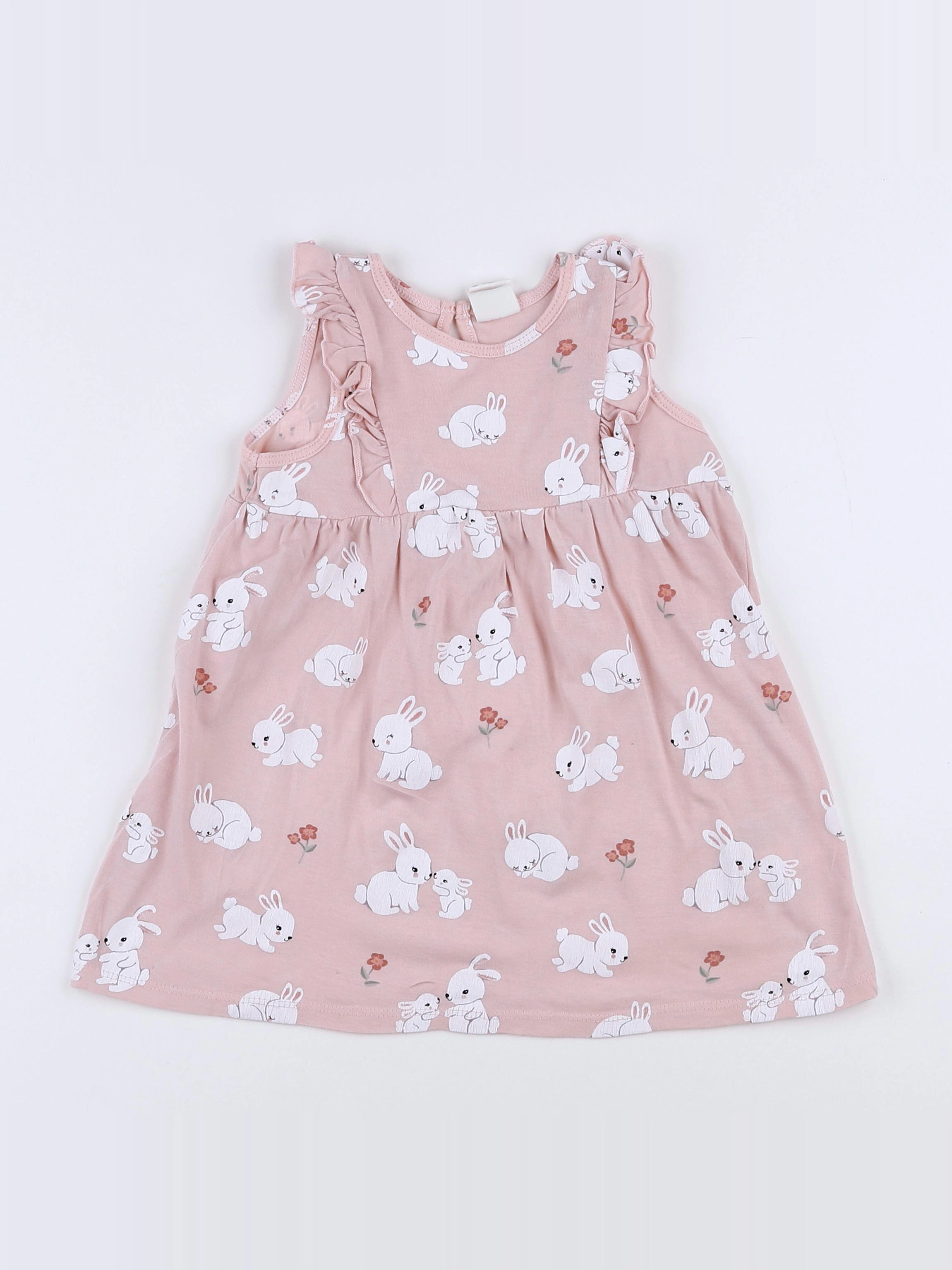 H&M - robe rose - 9/12 mois