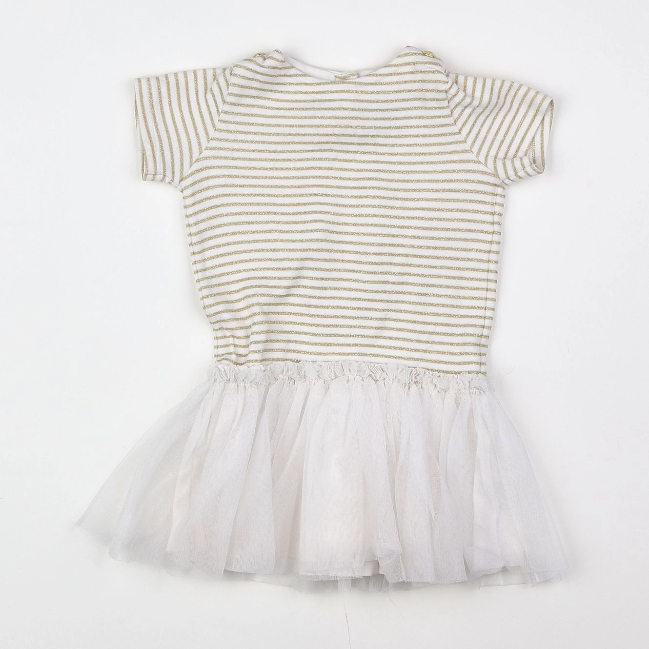 Petit Bateau - robe beige, or - 12 mois