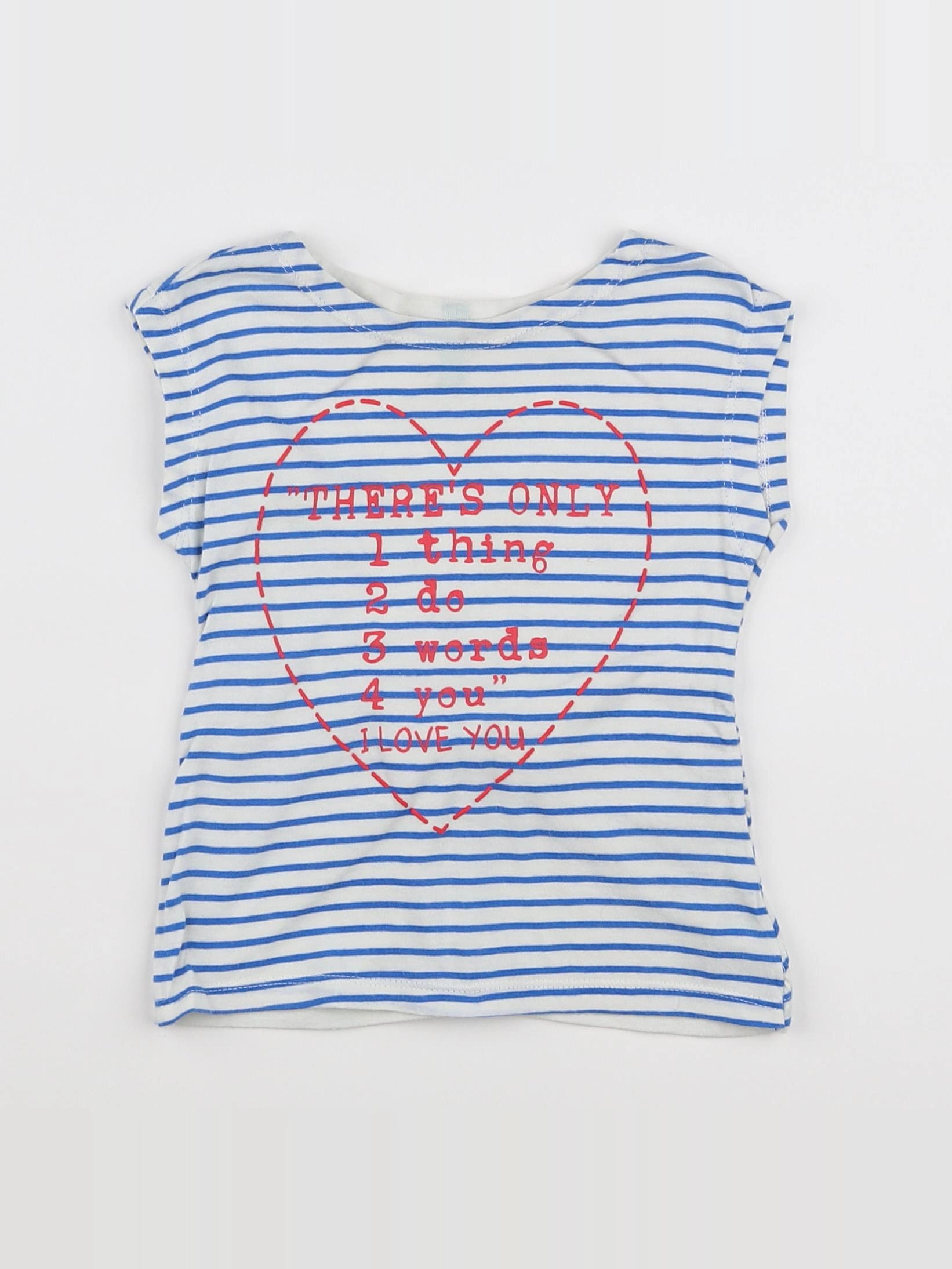 Benetton - tee-shirt bleu, rouge - 12/18 mois