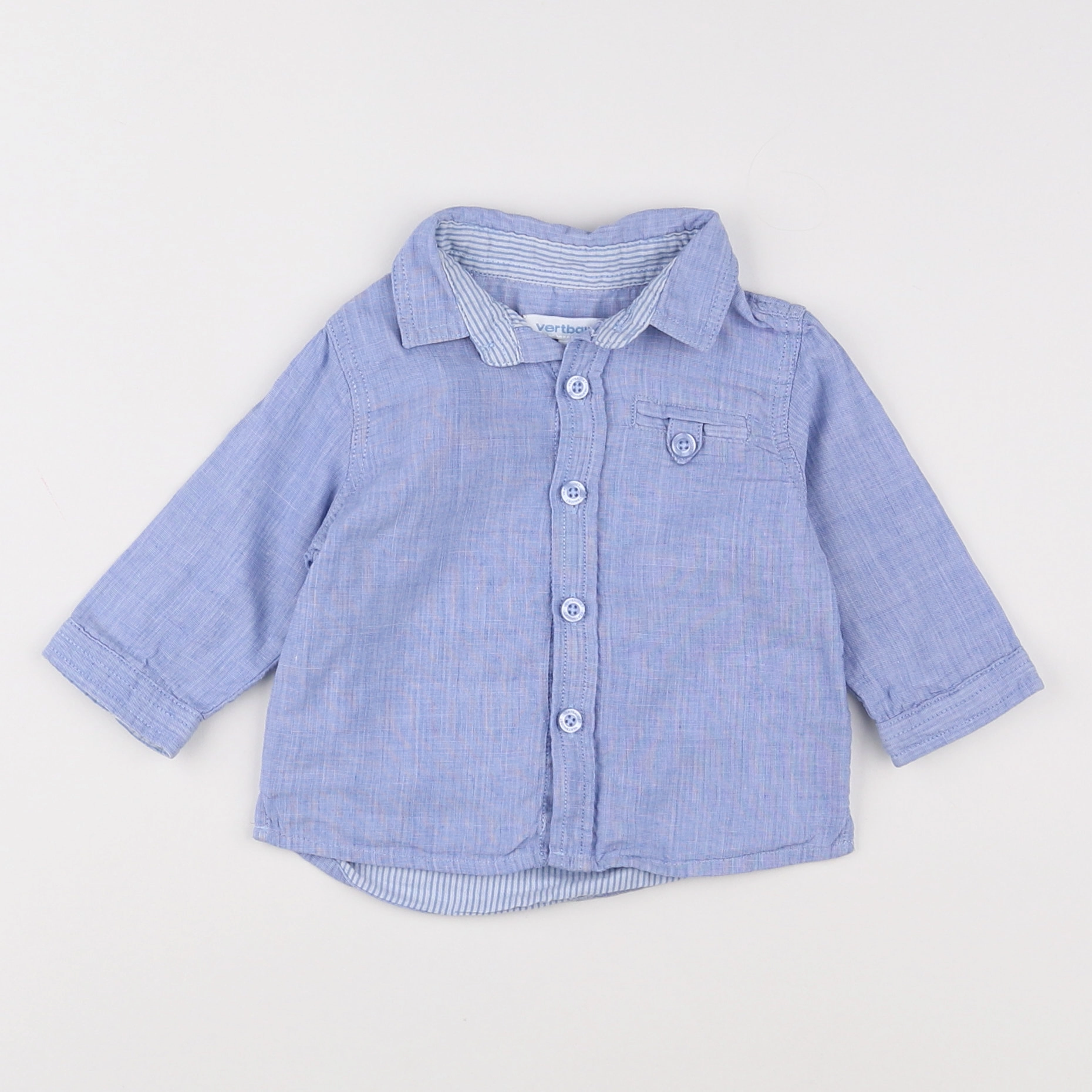 Vertbaudet - chemise bleu - 3 mois