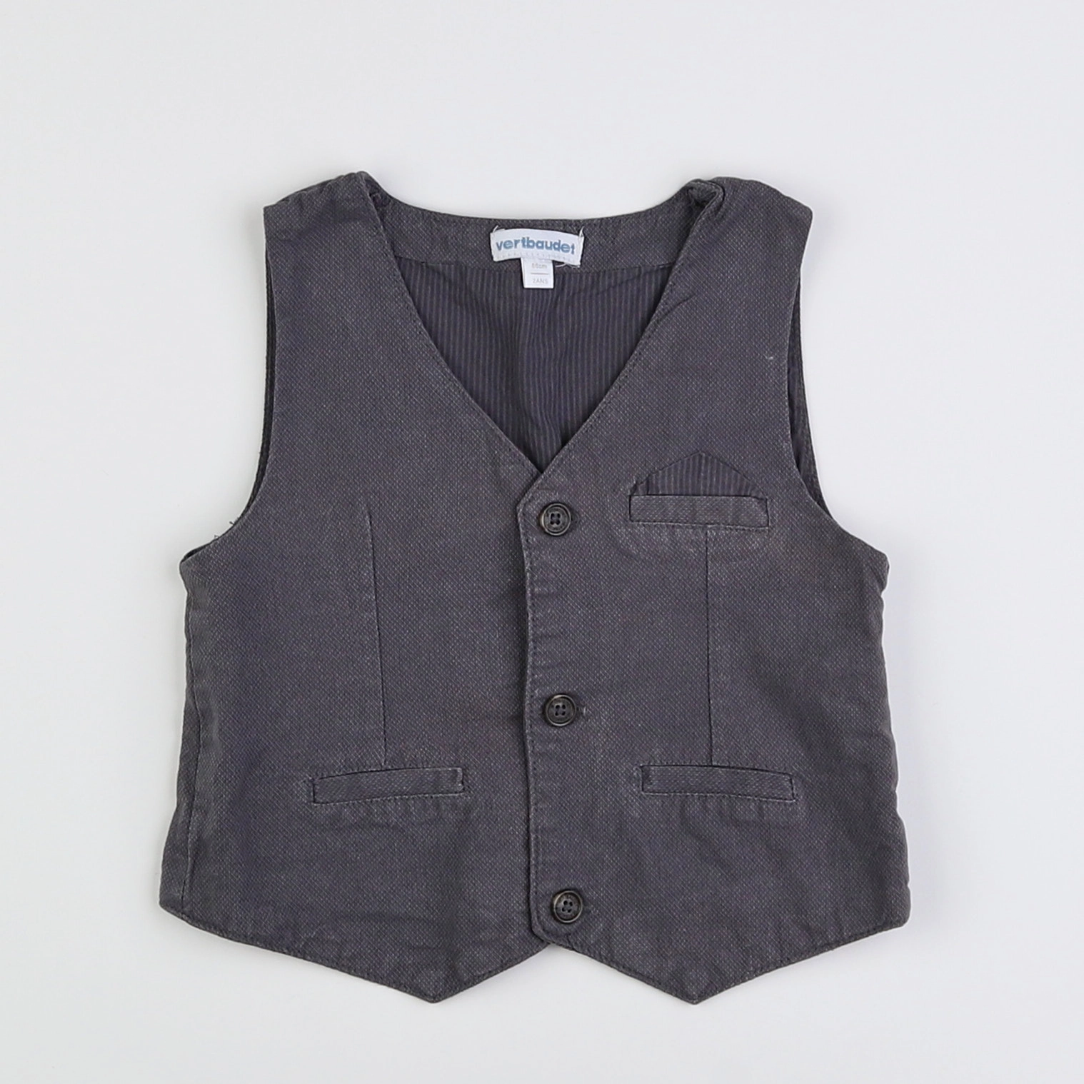 Vertbaudet - gilet gris - 2 ans