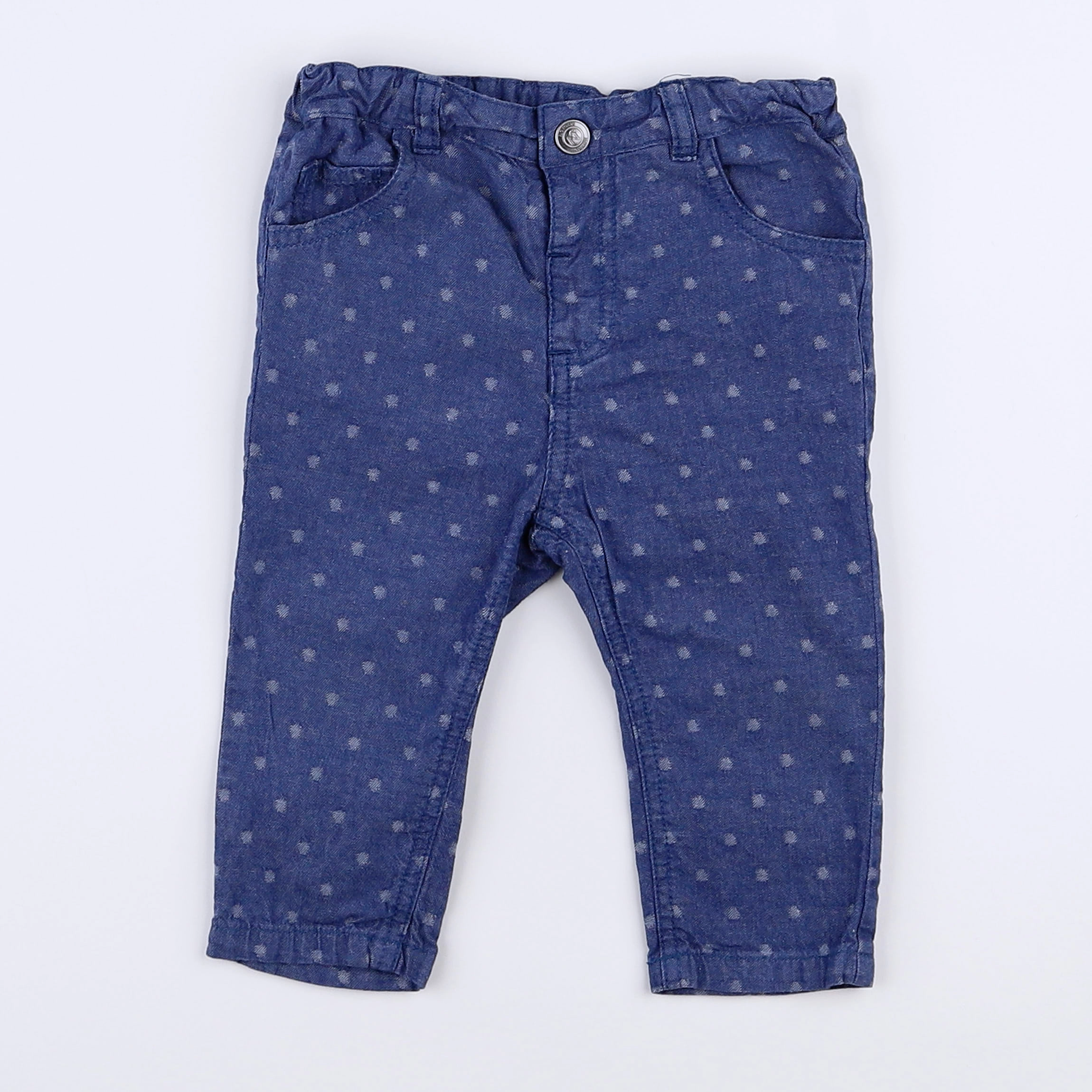 Natalys - pantalon bleu - 12 mois