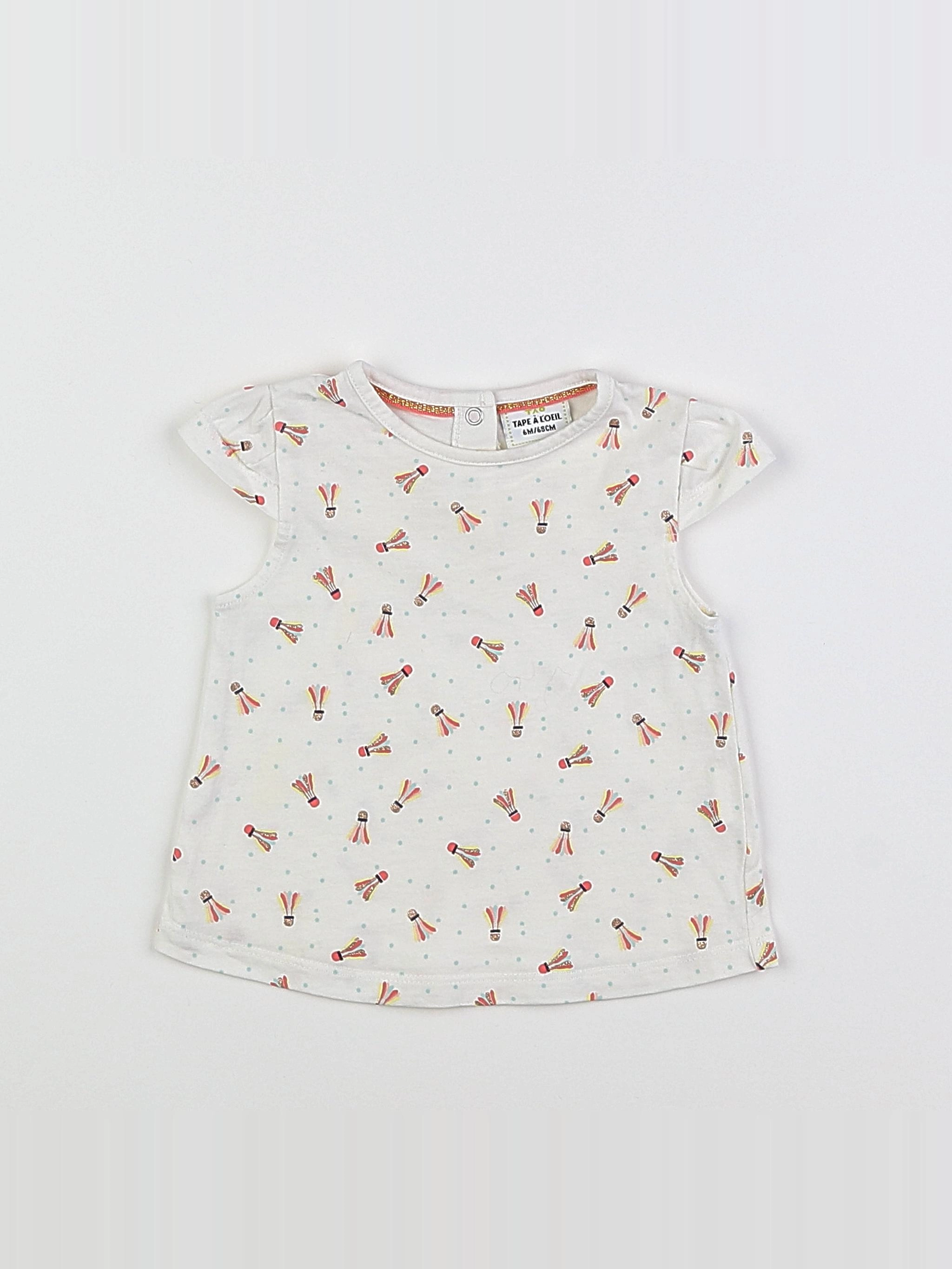 Tape à l'oeil - tee-shirt blanc - 6 mois