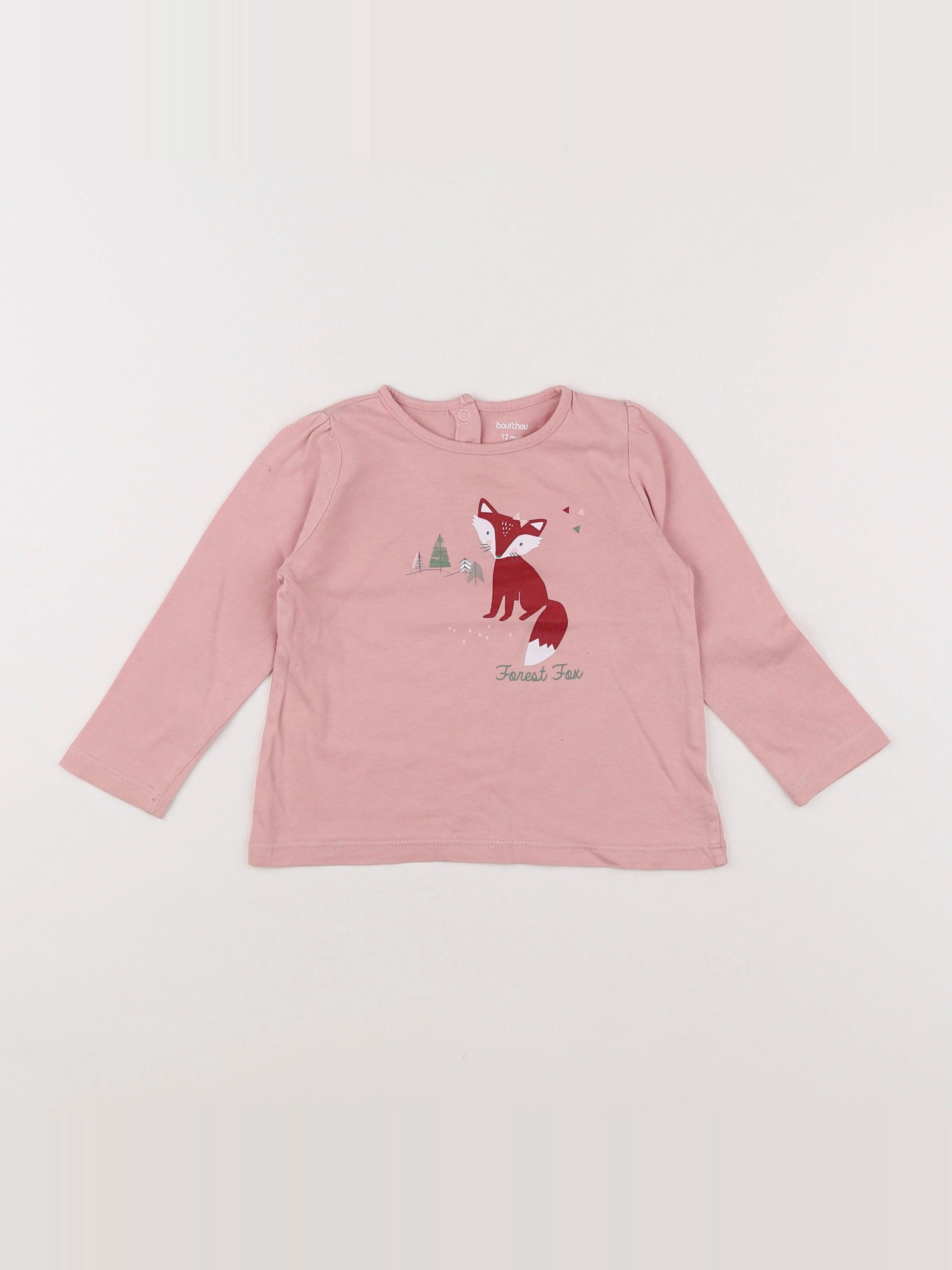 Boutchou - tee-shirt rose - 12 mois