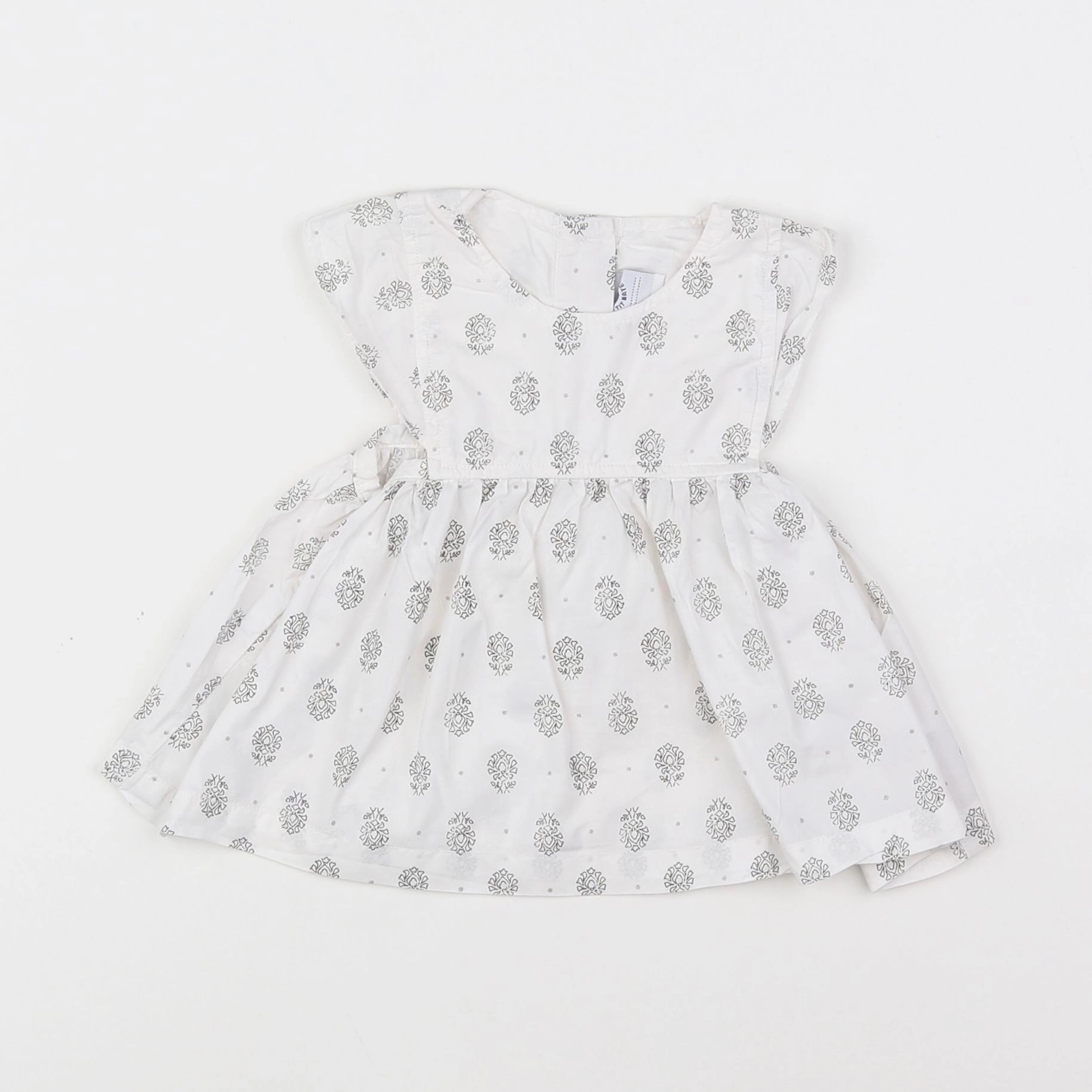 Petit Bateau - blouse blanc, noir - 6 mois