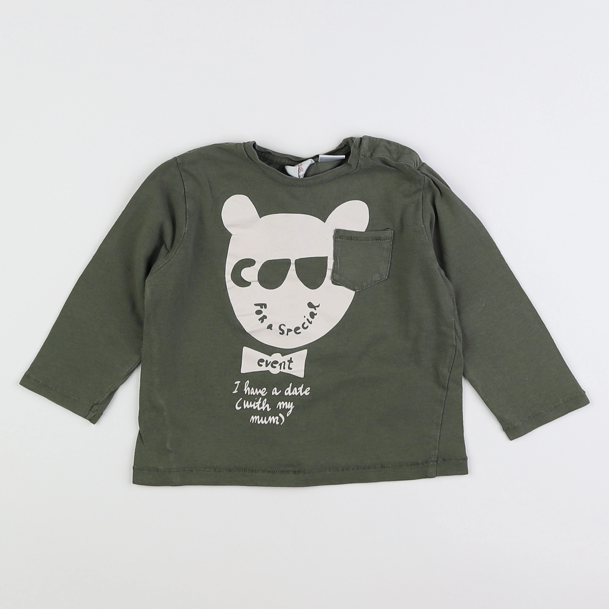 Zara - tee-shirt vert - 9/12 mois