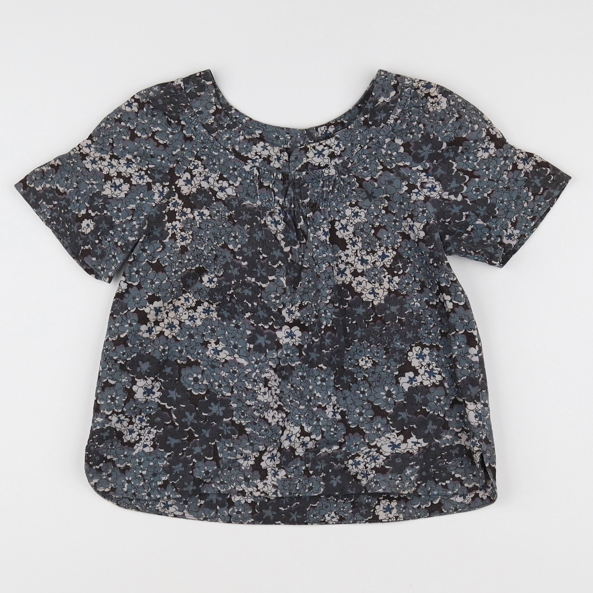 Comptoir des cotonniers - blouse bleu, gris - 4 ans