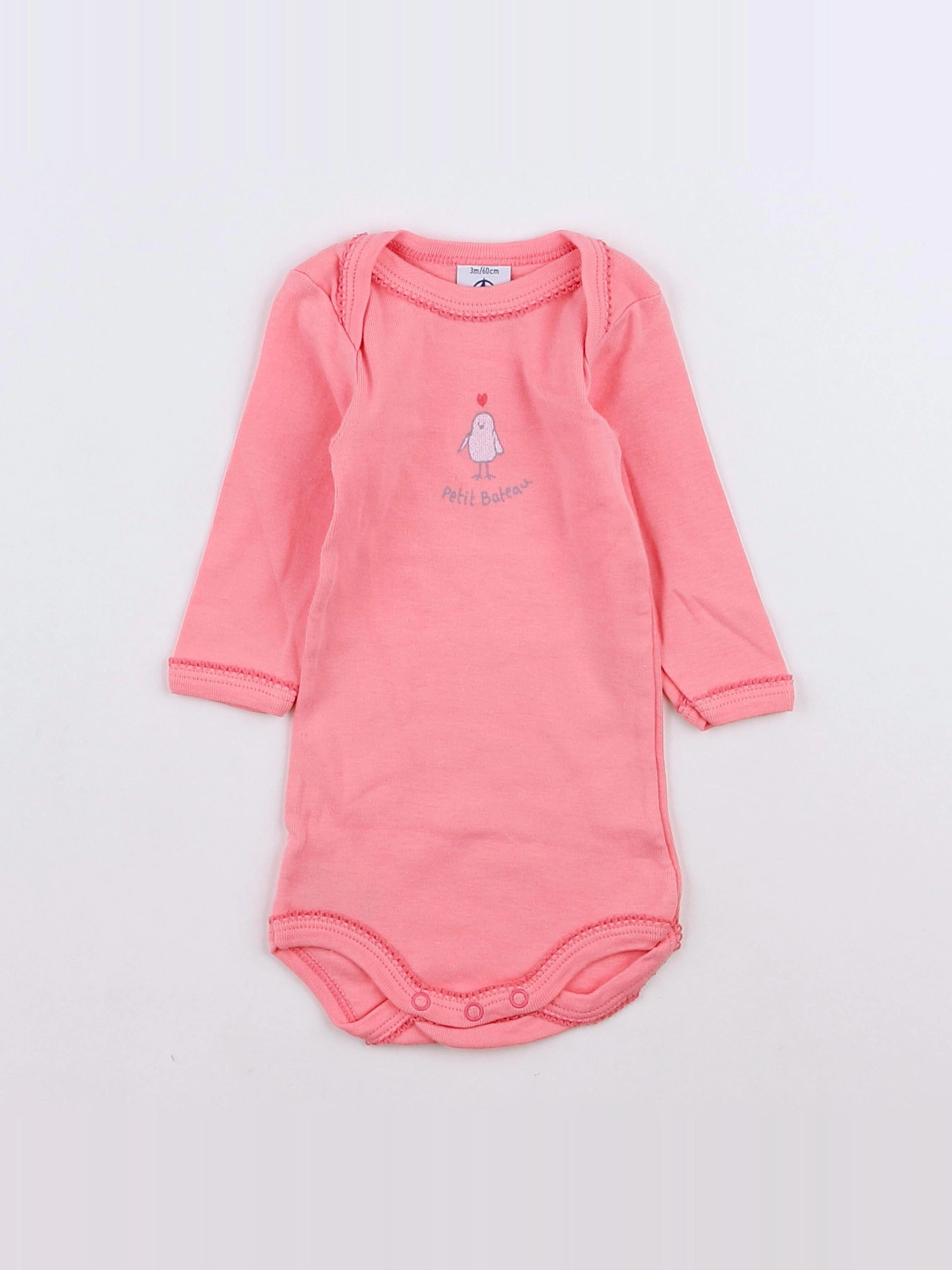 Petit Bateau - body rose - 3 mois
