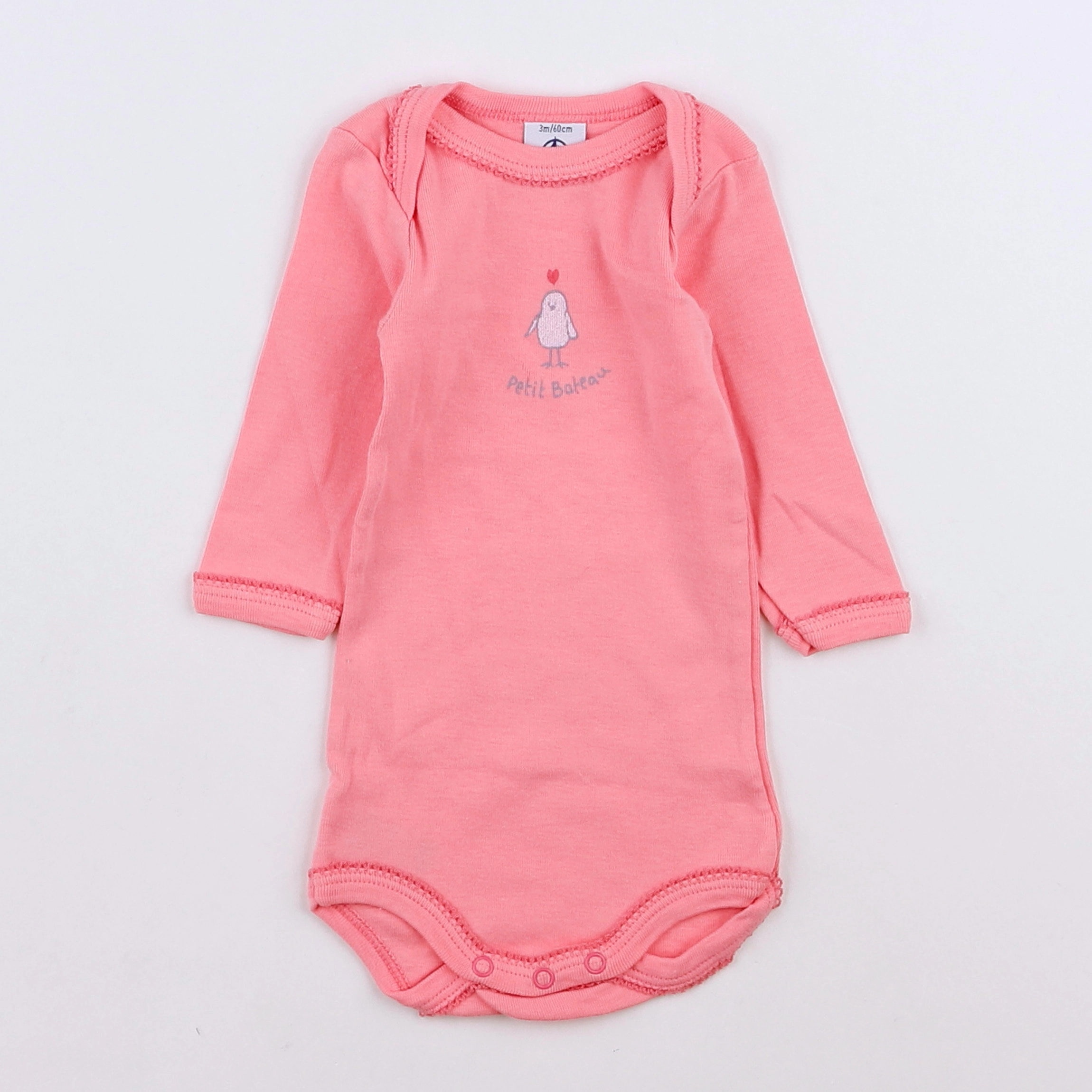 Petit Bateau - body rose - 3 mois