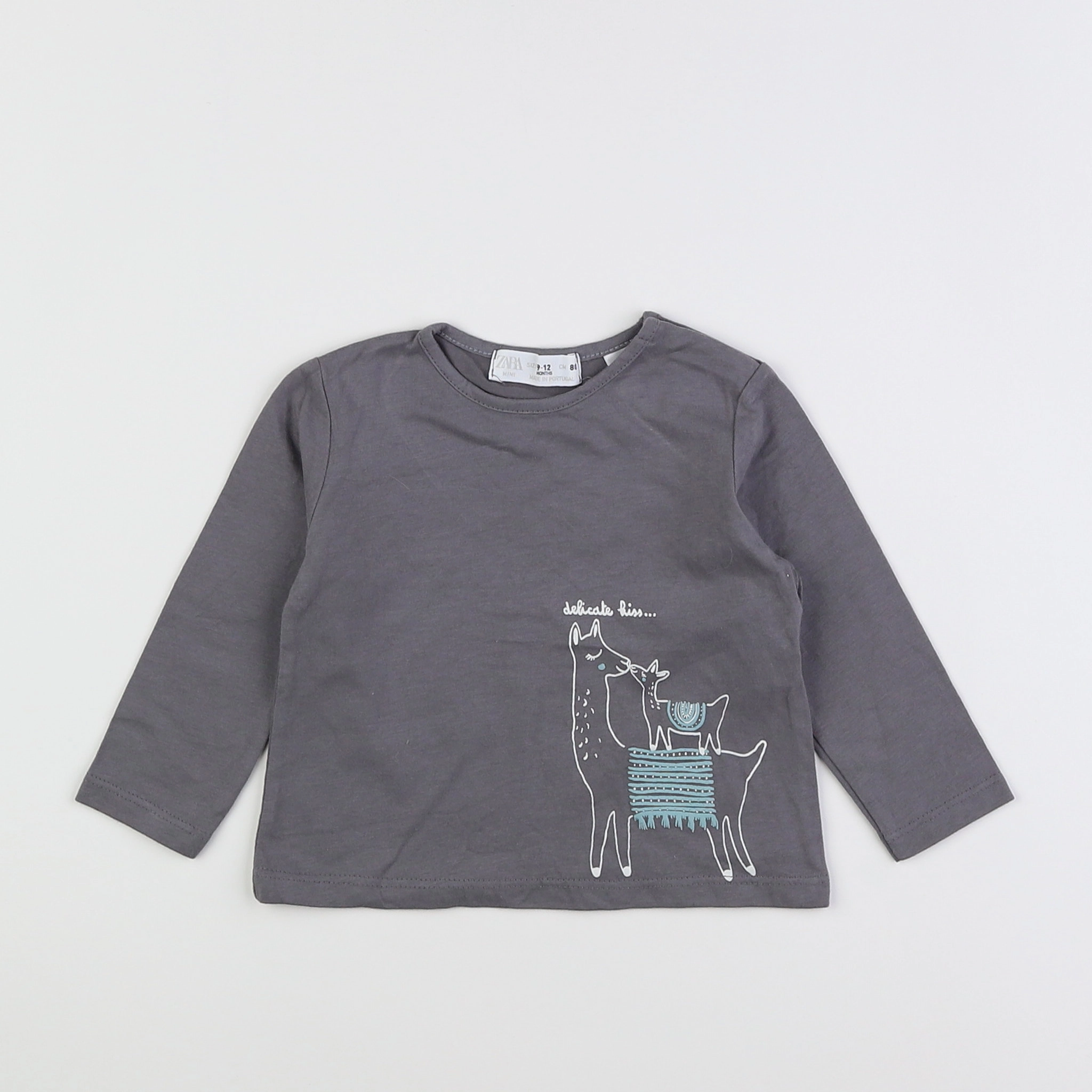 Zara - tee-shirt gris - 9/12 mois