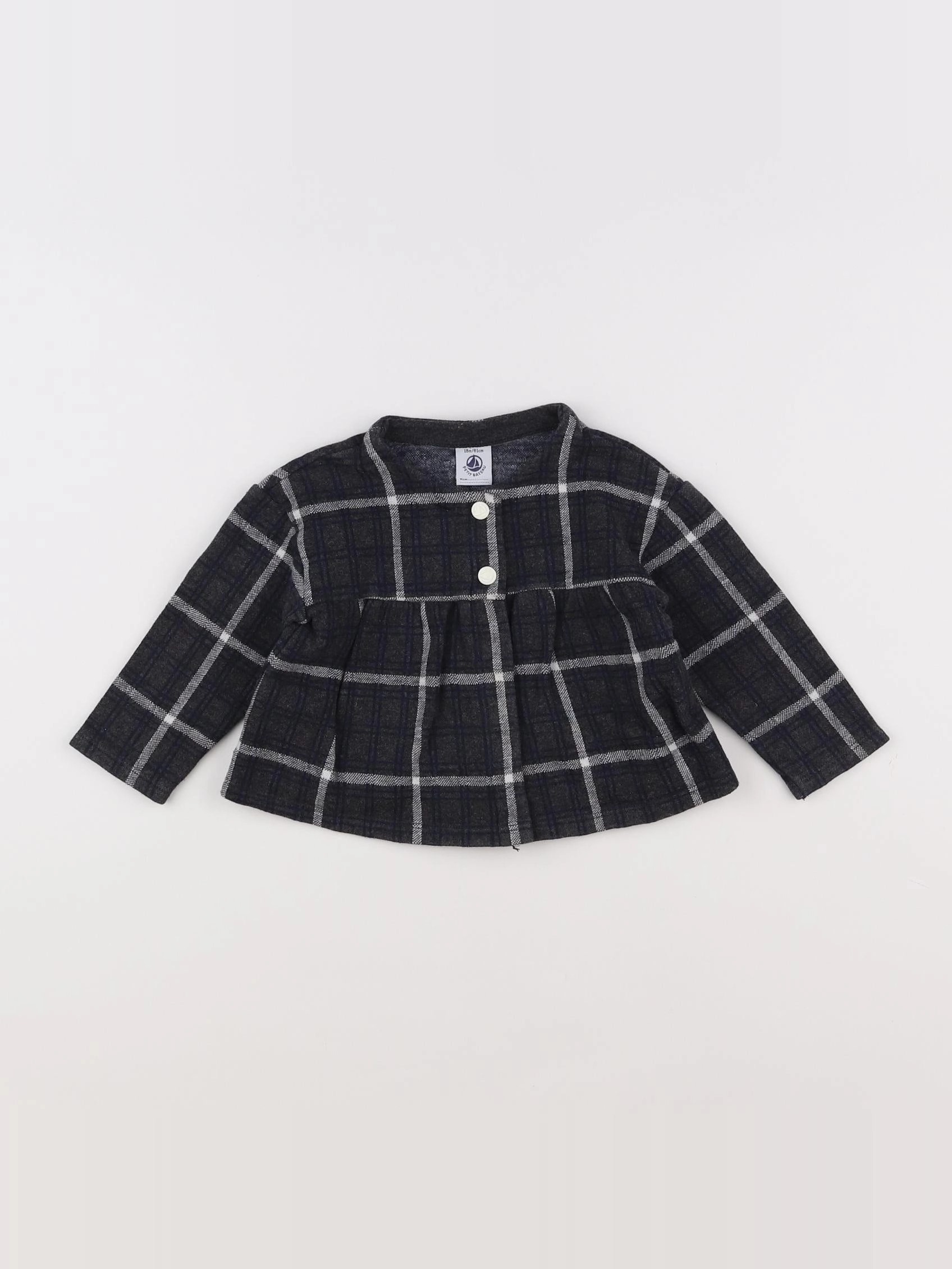 Petit Bateau - blouse gris - 18 mois