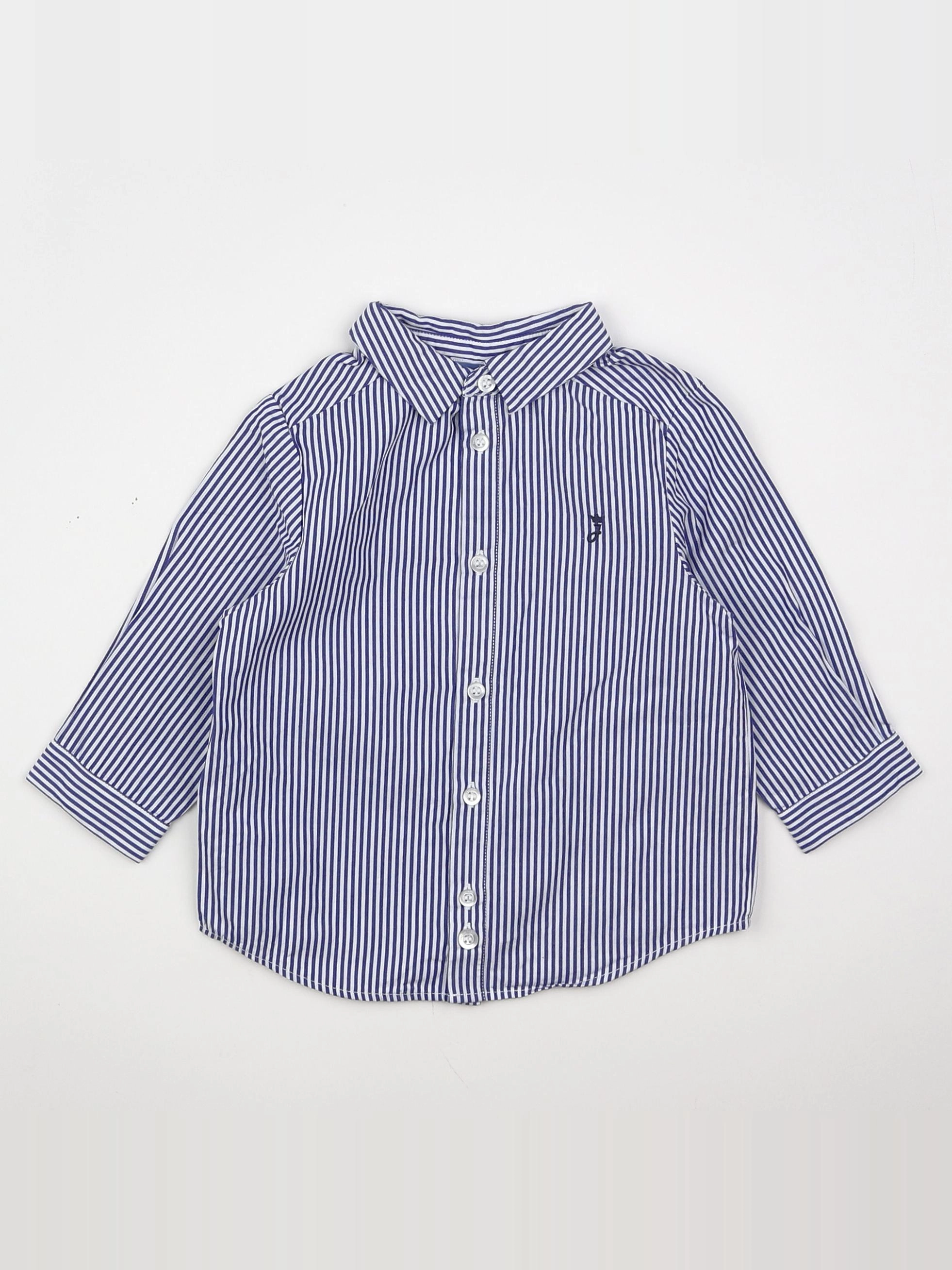 Jacadi - chemise bleu, blanc - 12 mois