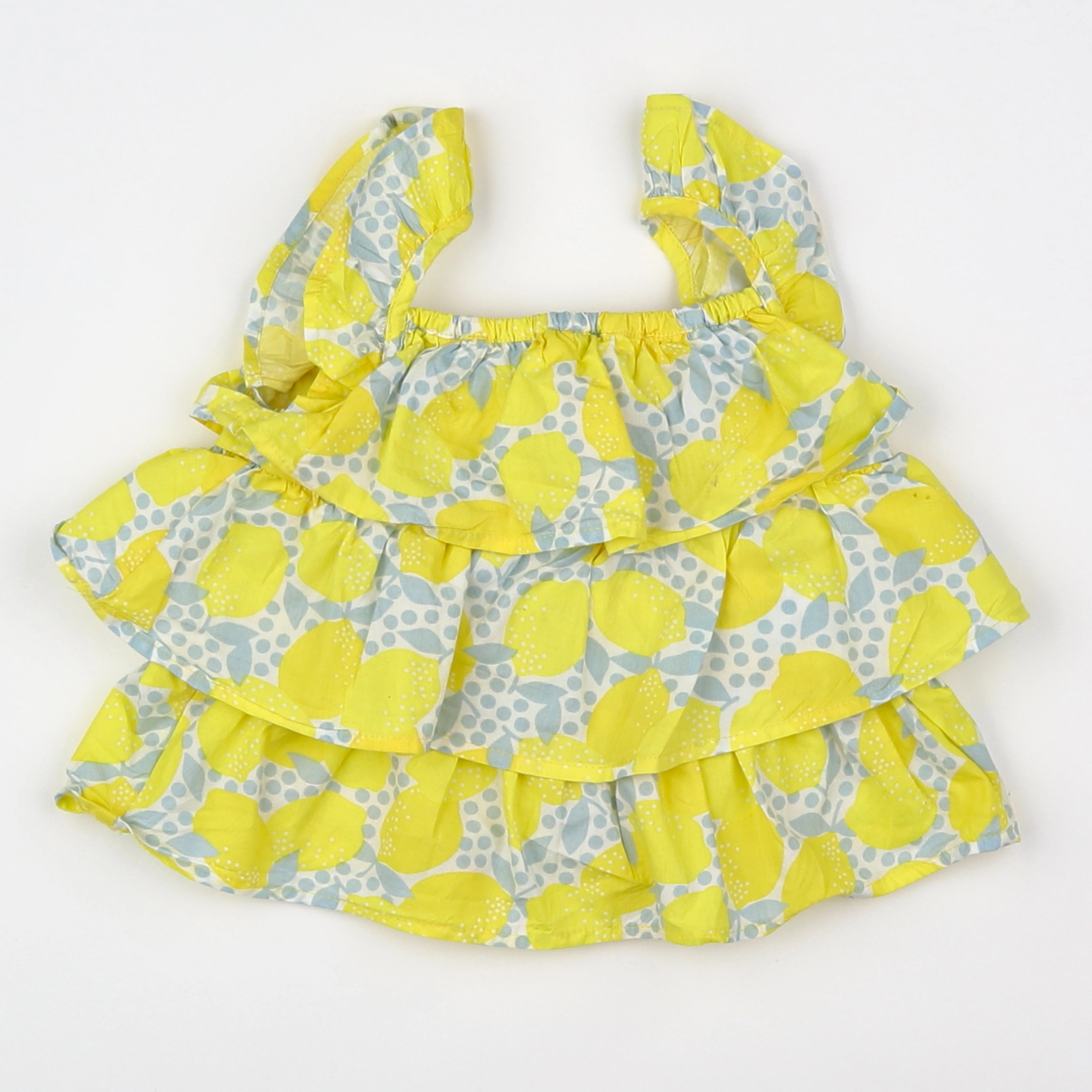 Vertbaudet - blouse jaune, bleu - 9 mois