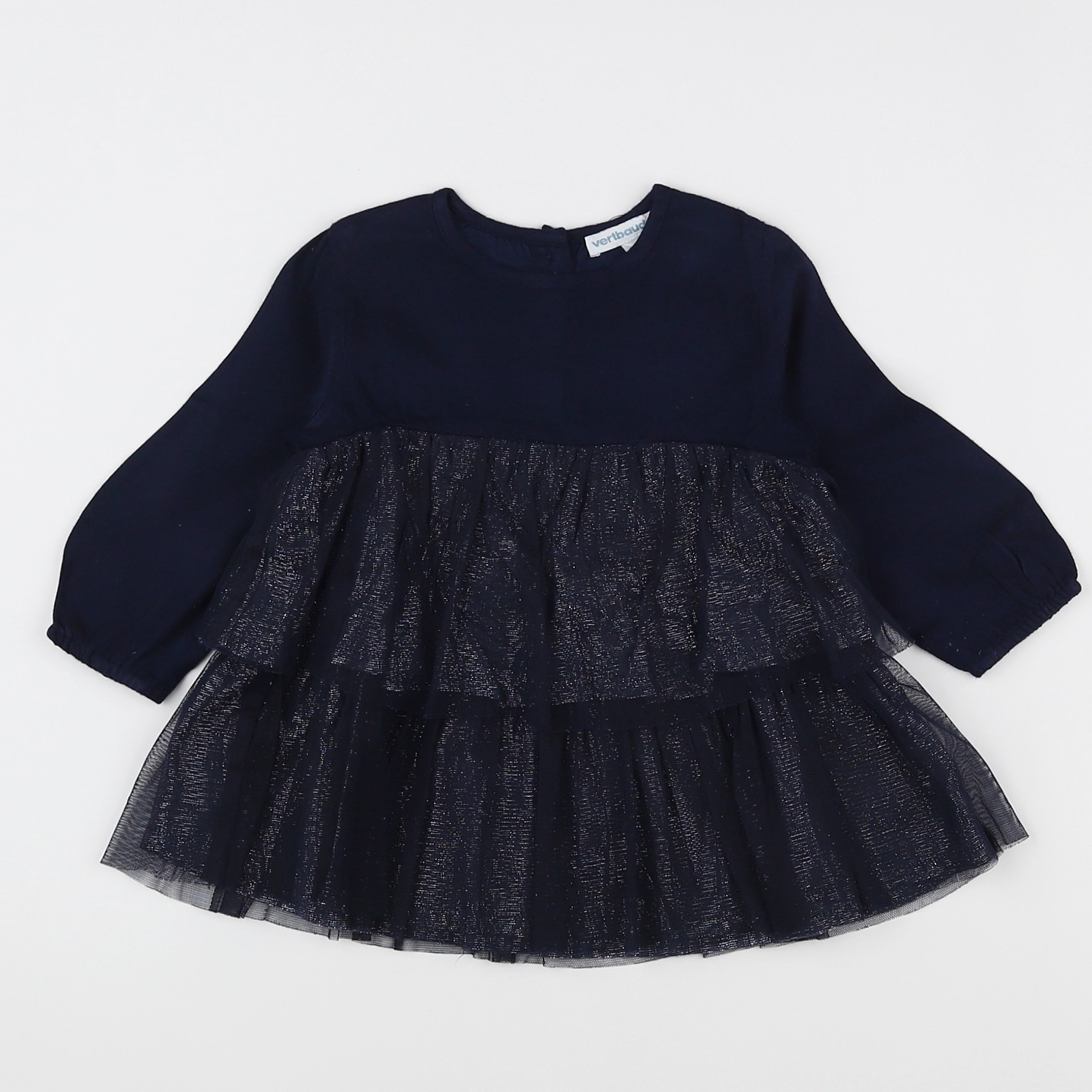 Vertbaudet - robe bleu, argent - 9 mois