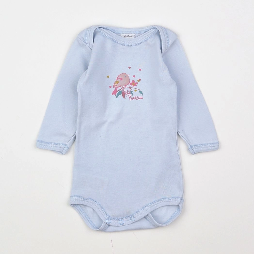 Petit Bateau - body bleu - 3 mois