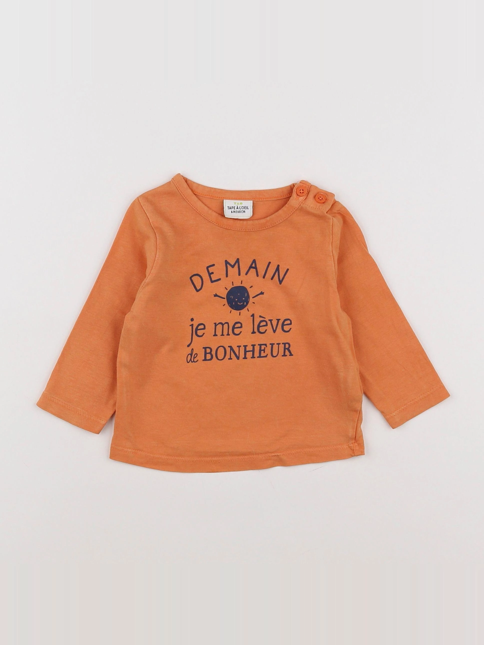 Tape à l'oeil - tee-shirt orange - 6 mois