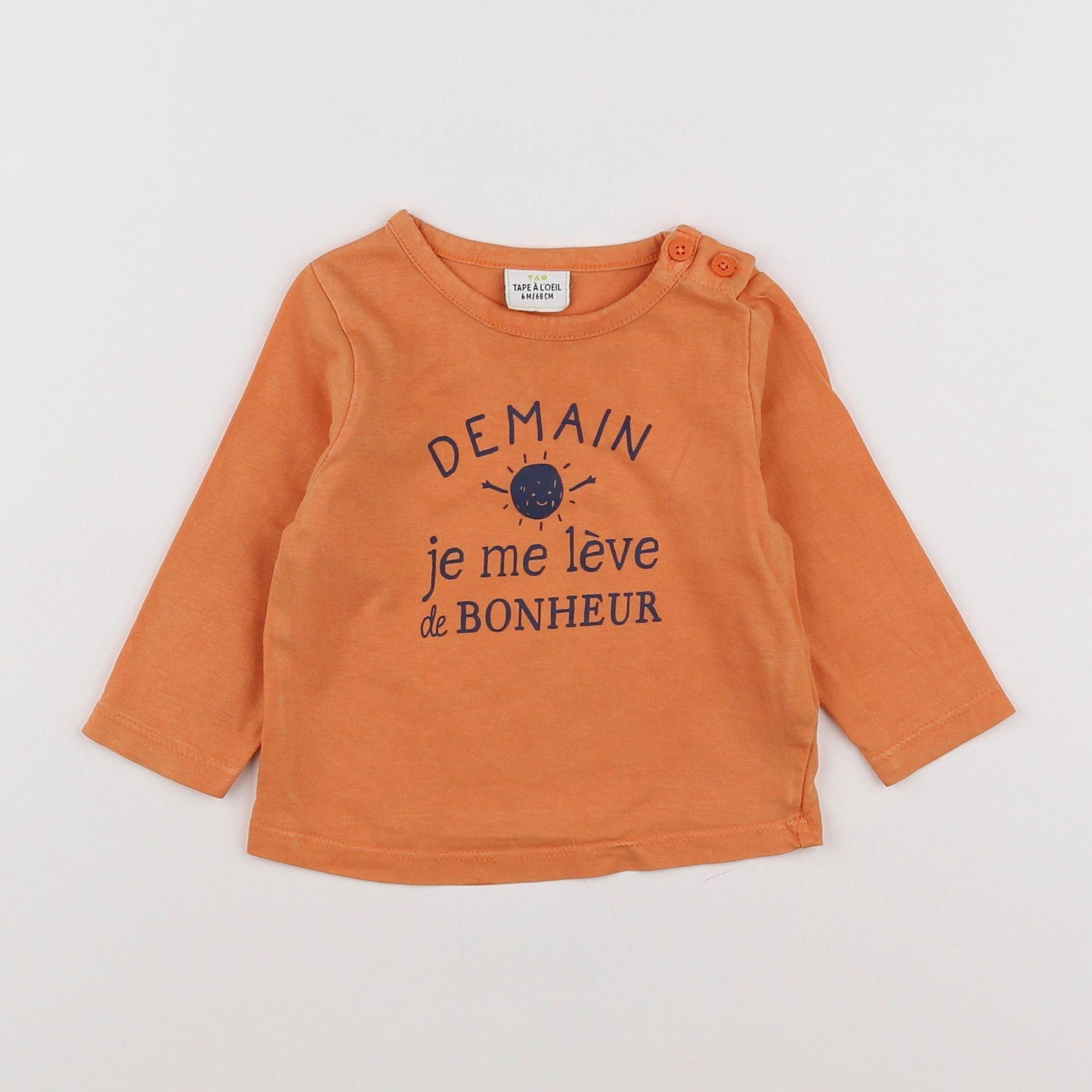 Tape à l'oeil - tee-shirt orange - 6 mois