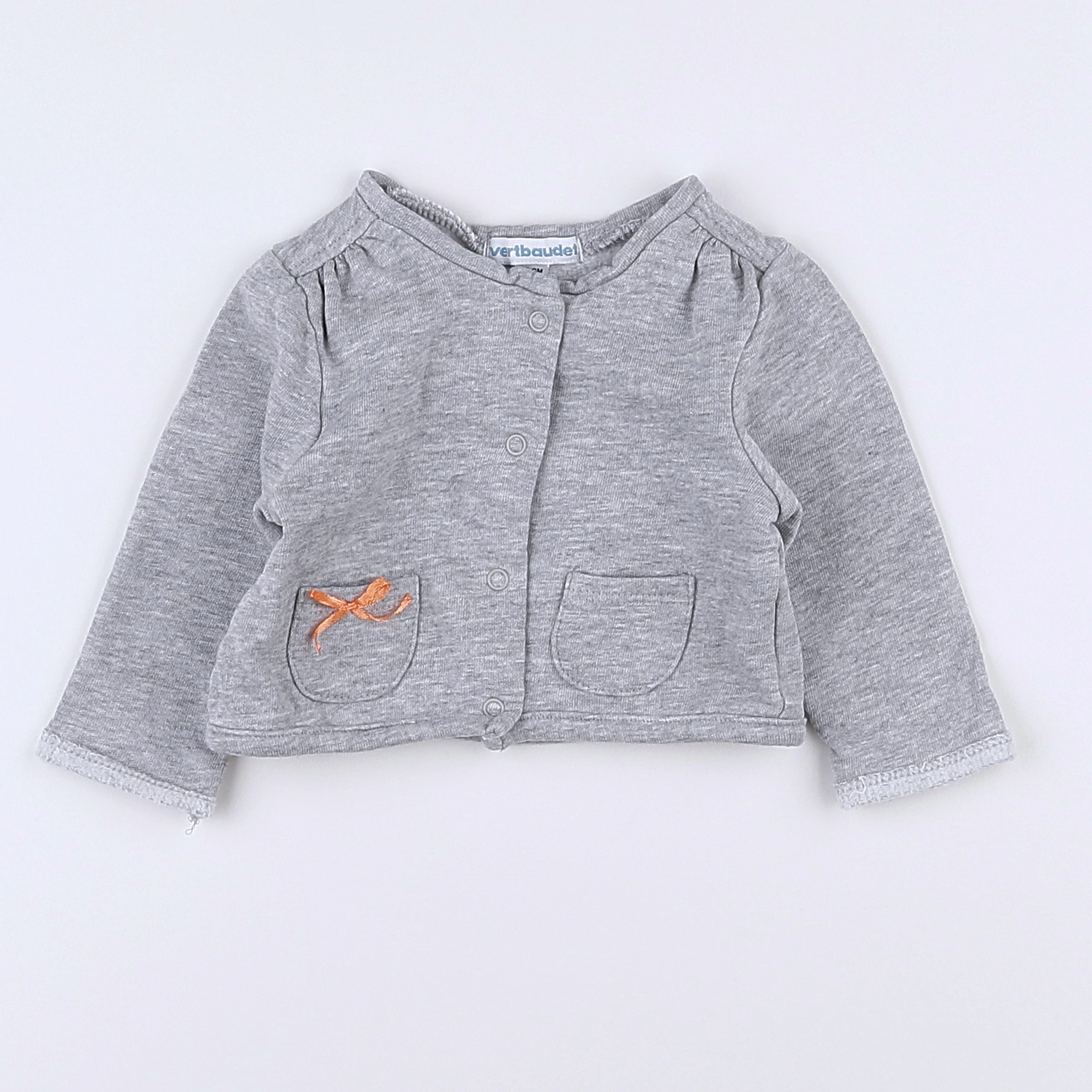 Vertbaudet - sweat gris - 3 mois