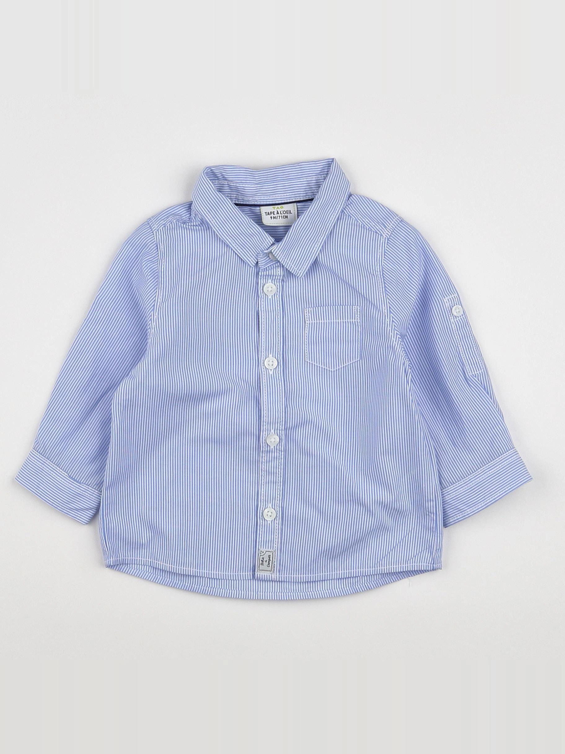 Tape à l'oeil - chemise blanc, bleu - 9 mois
