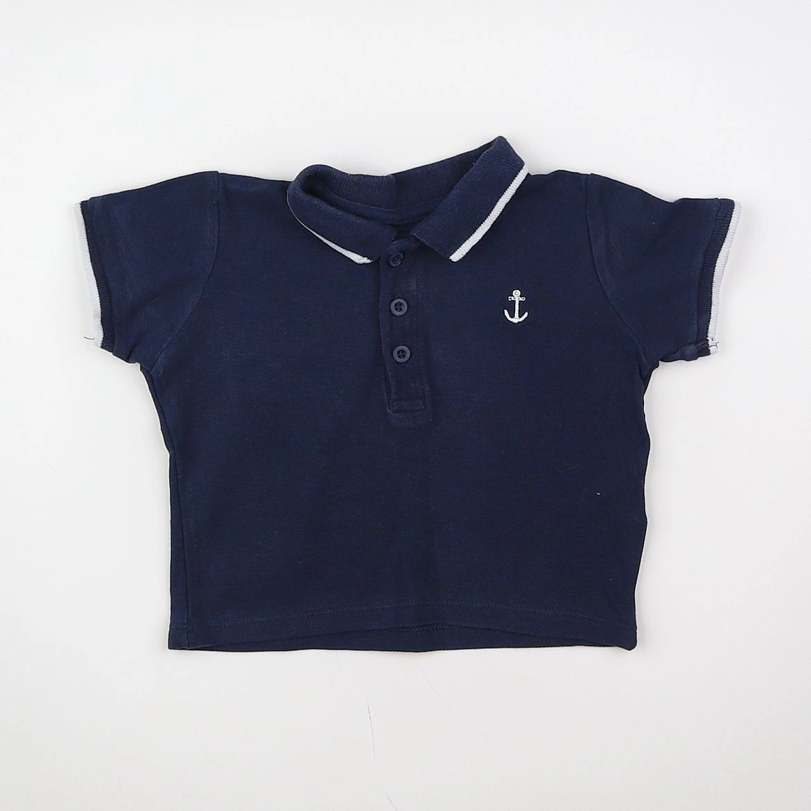 Vertbaudet - polo bleu - 12 mois