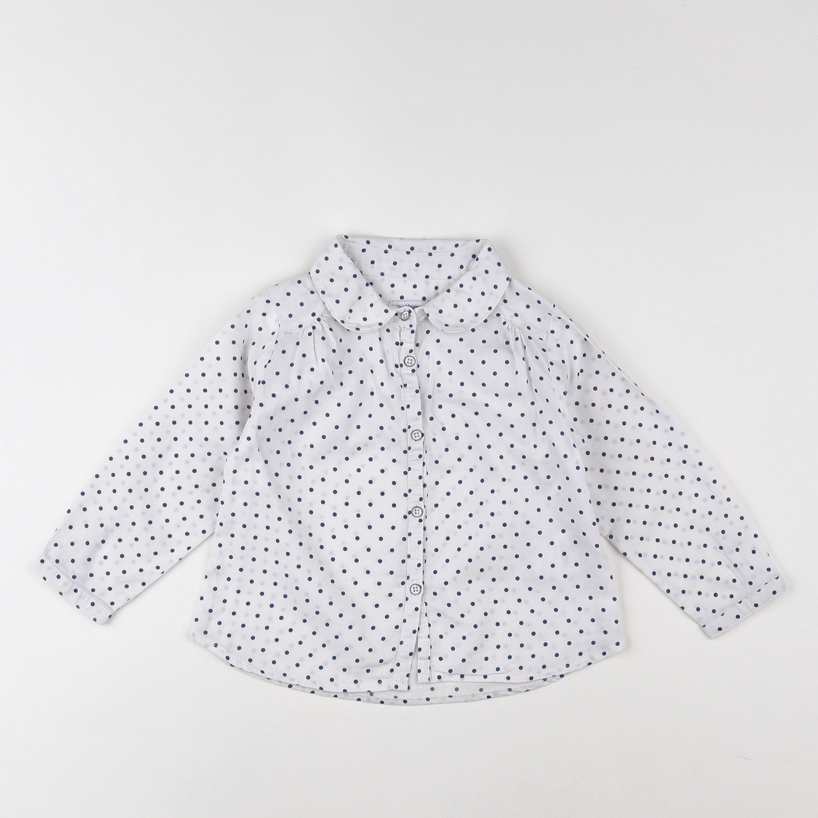 Vertbaudet - chemise blanc, bleu - 2 ans