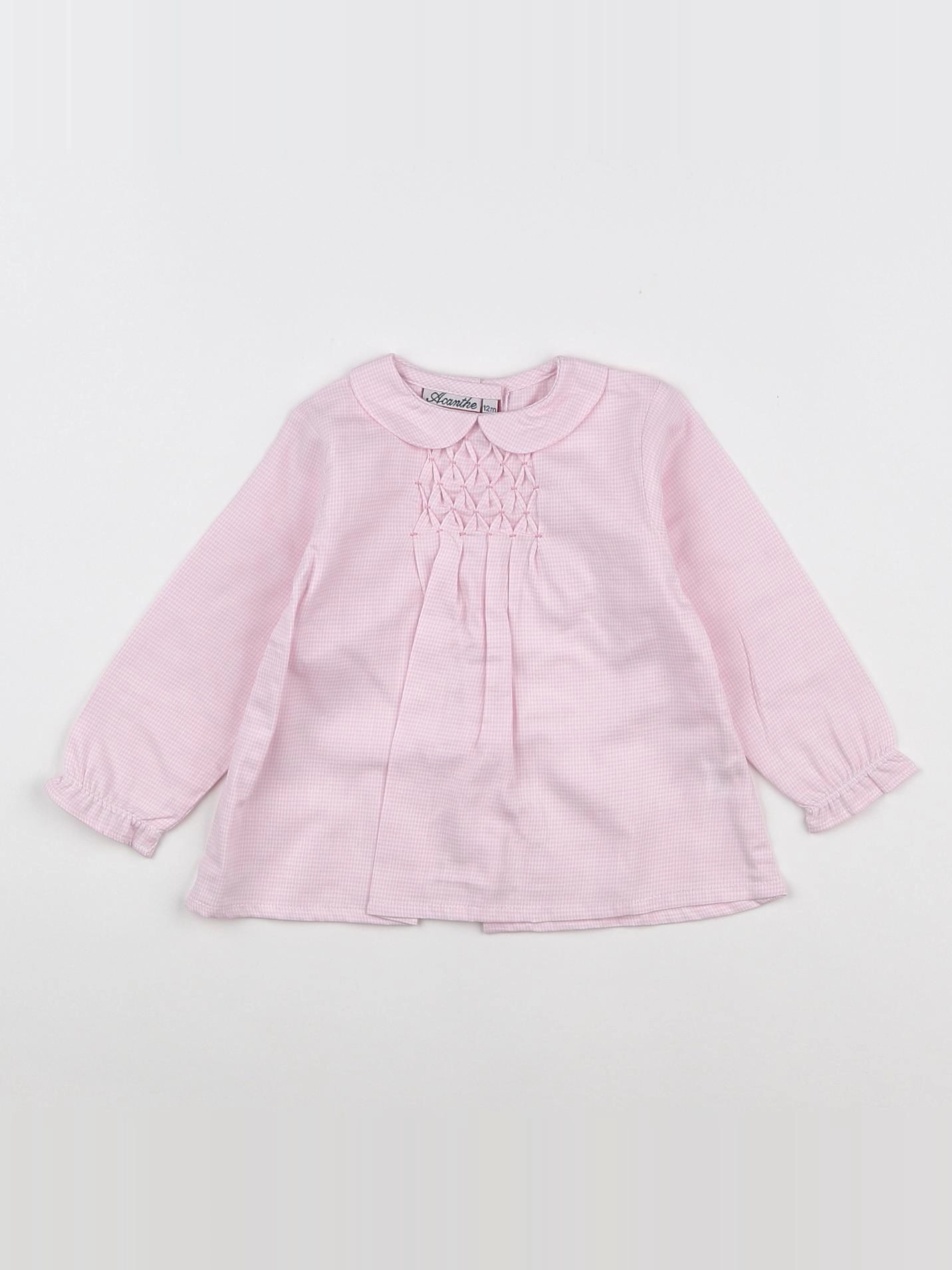 Acanthe - blouse rose - 12 mois