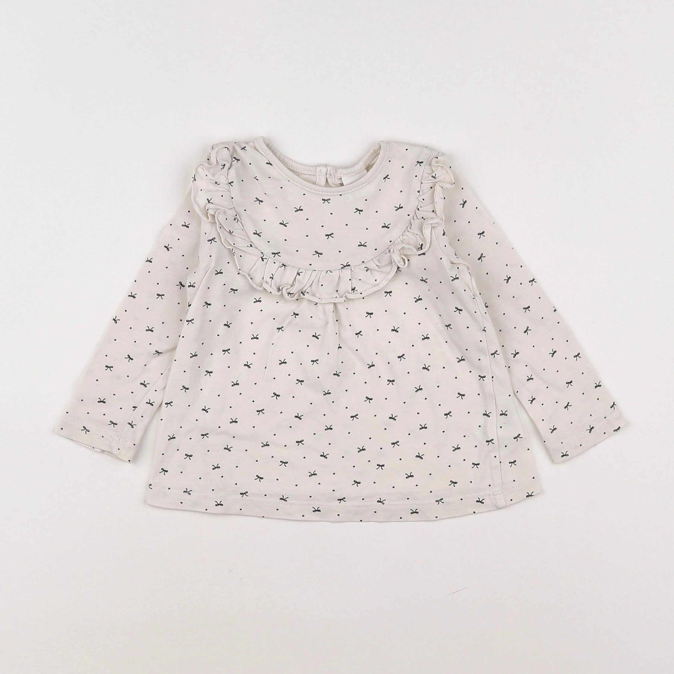H&M - tee-shirt beige, noir - 9/12 mois