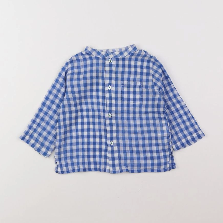 Bonton - chemise bleu, blanc - 12 mois