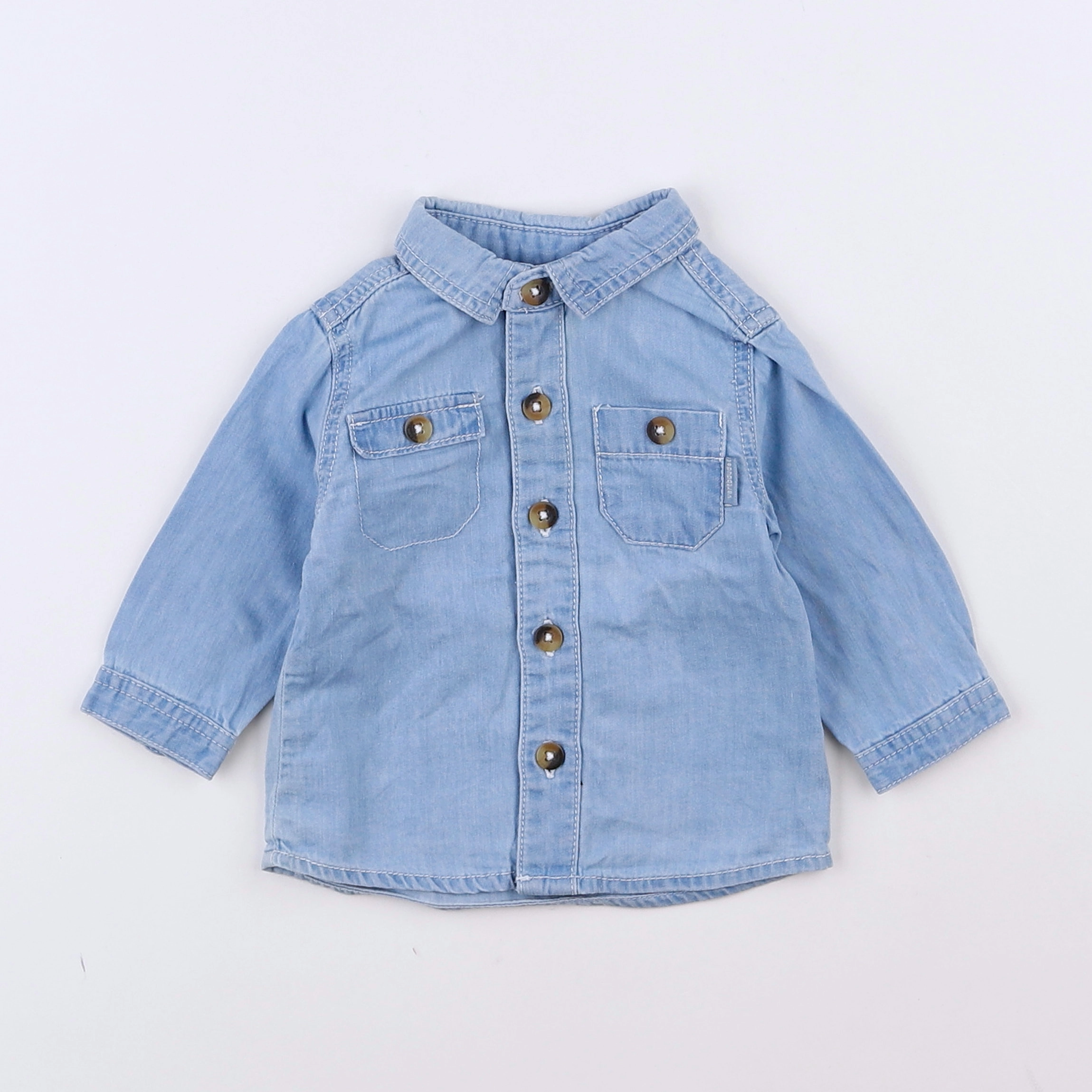 Vertbaudet - chemise bleu - 3 mois
