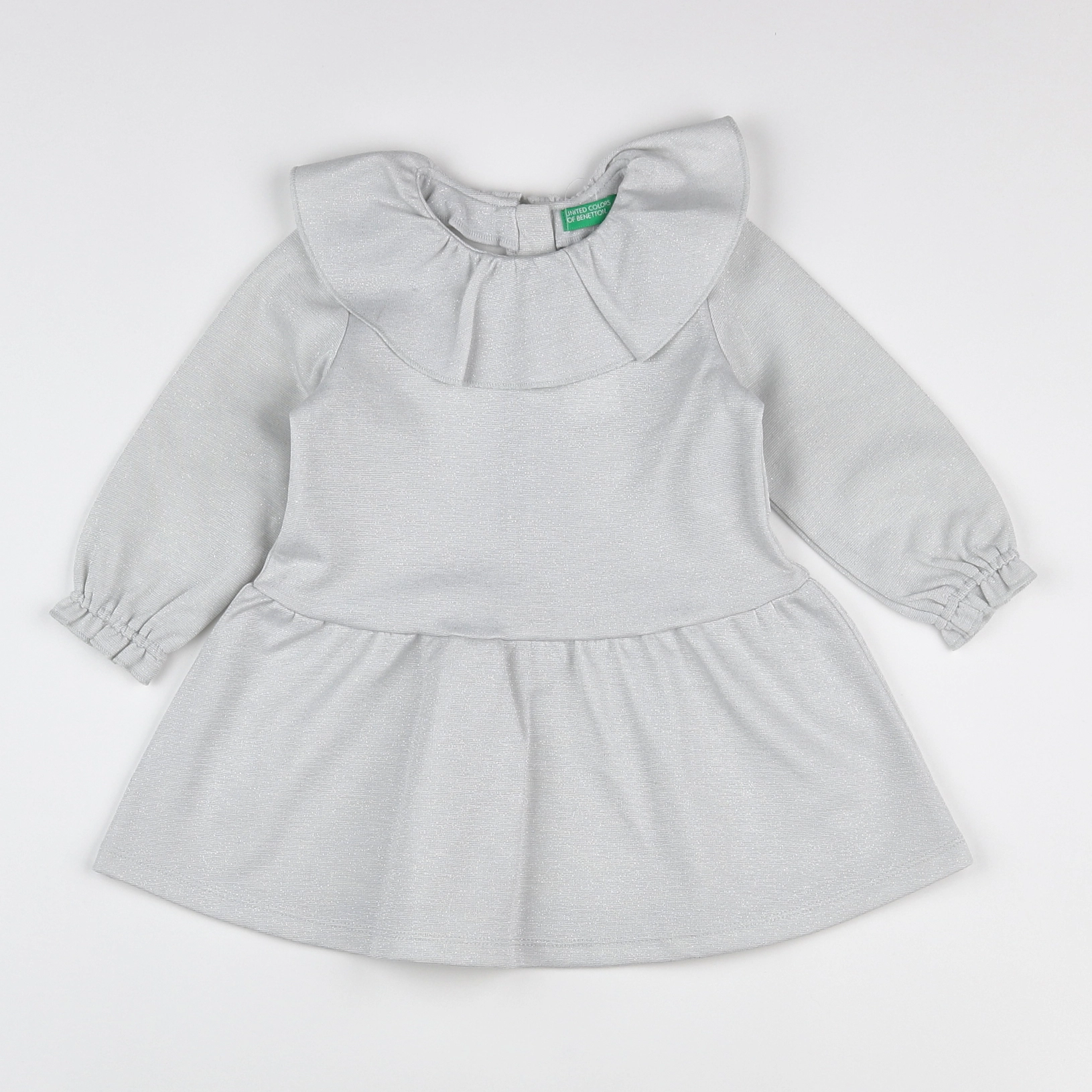 Benetton - robe gris (état neuf) - 9/12 mois