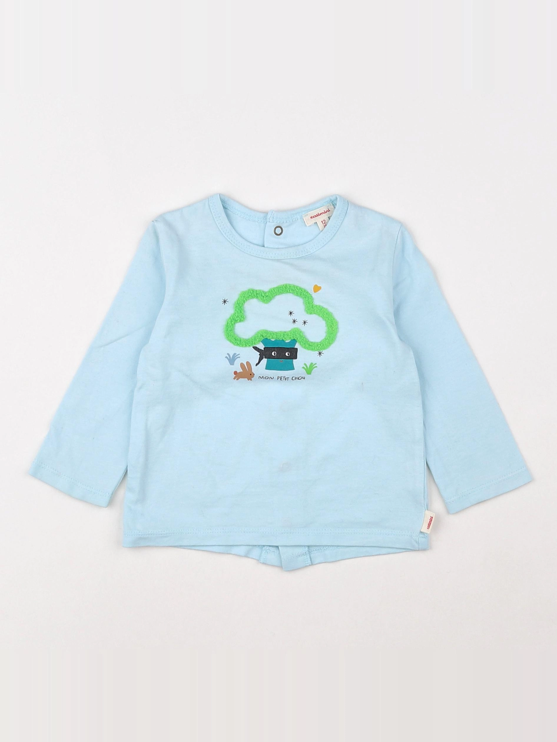 Catimini - tee-shirt bleu - 12 mois