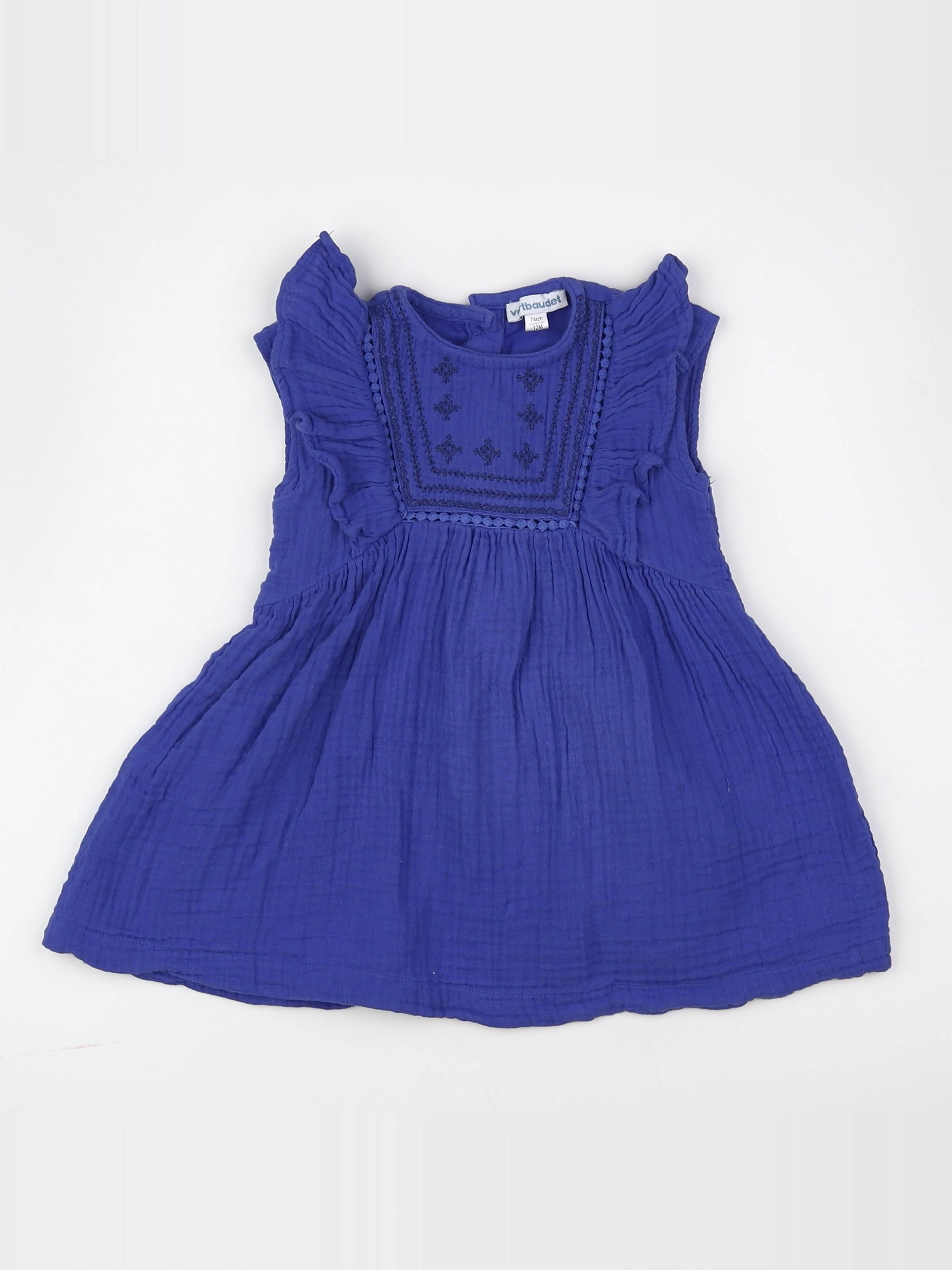 Vertbaudet - robe bleu - 12 mois