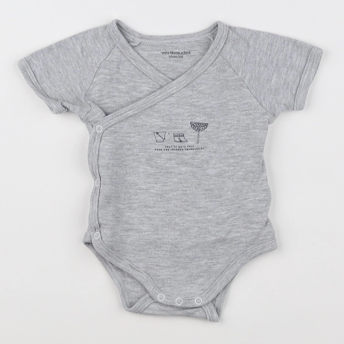 Vertbaudet - body gris - 3 mois