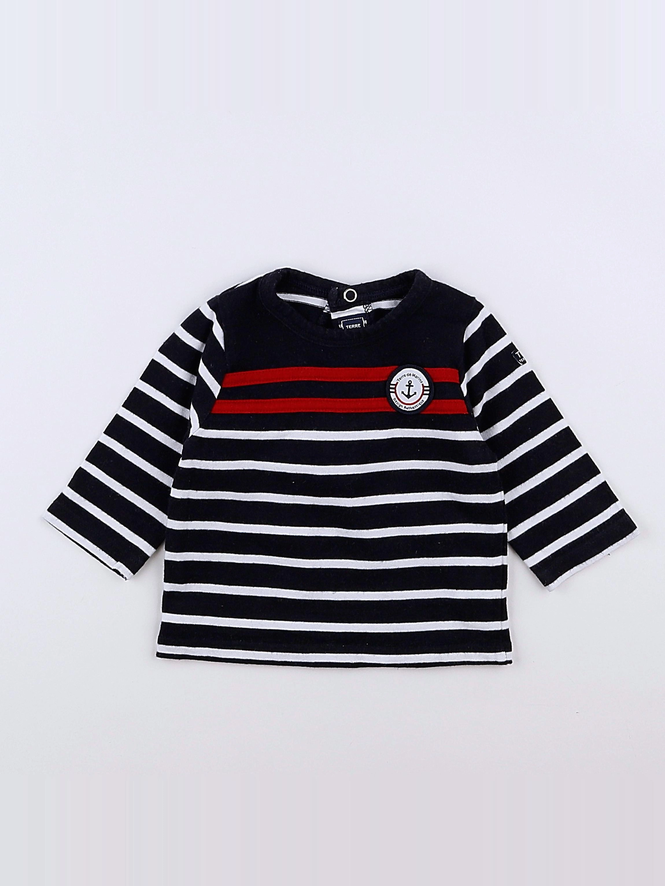 Terre de marins - tee-shirt bleu, blanc - 3 mois