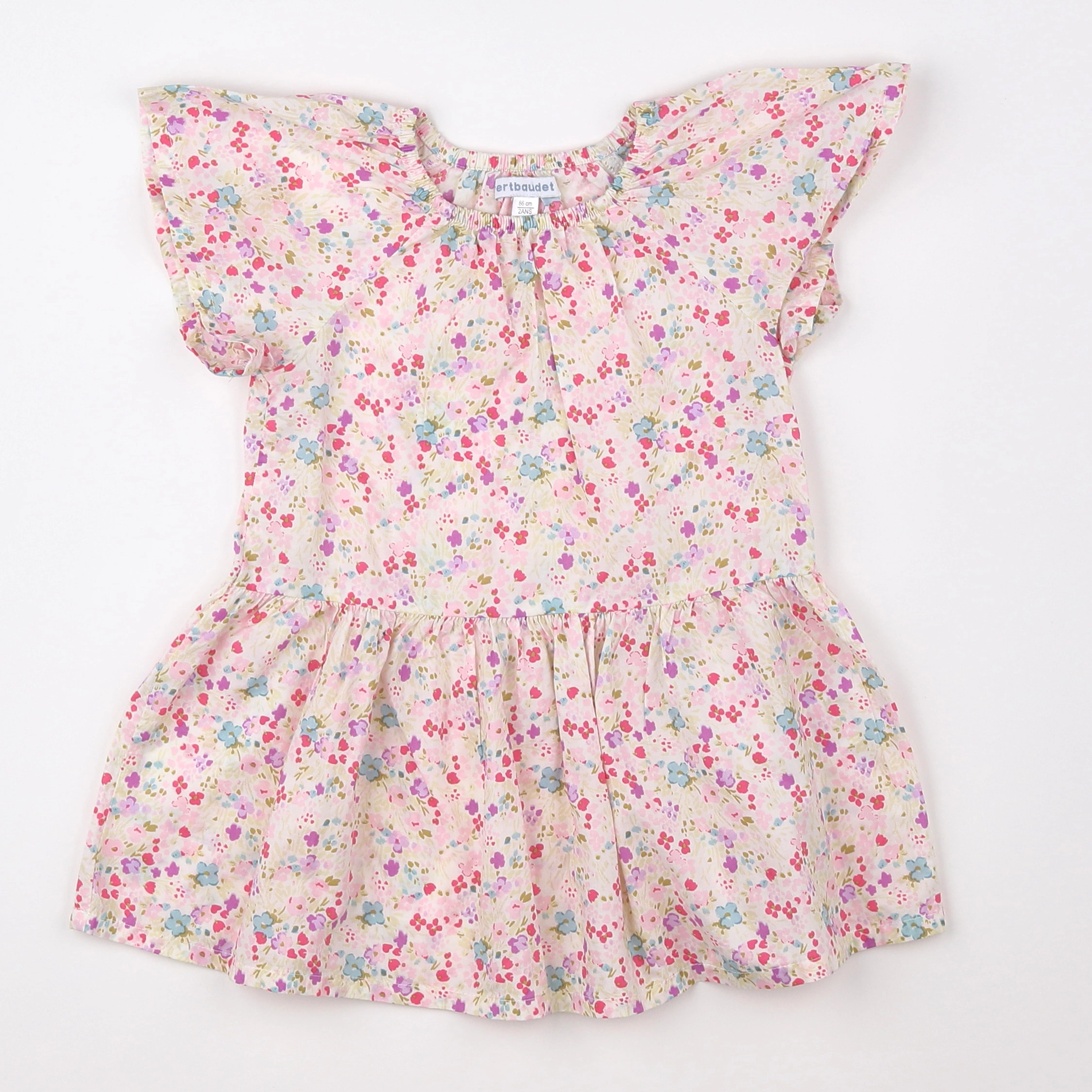 Vertbaudet - robe multicolore - 2 ans