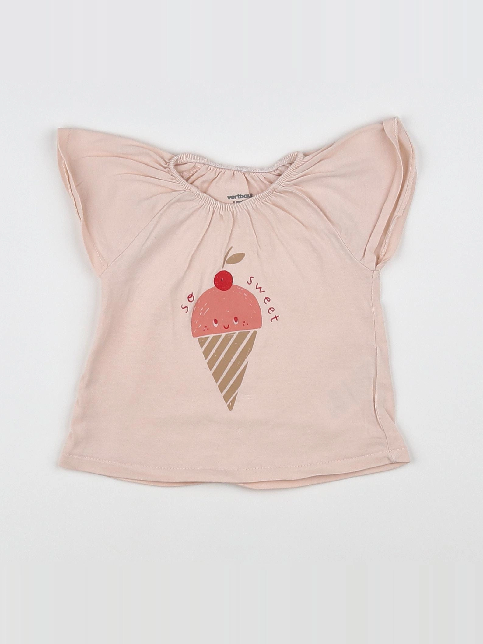 Vertbaudet - tee-shirt rose - 6 mois